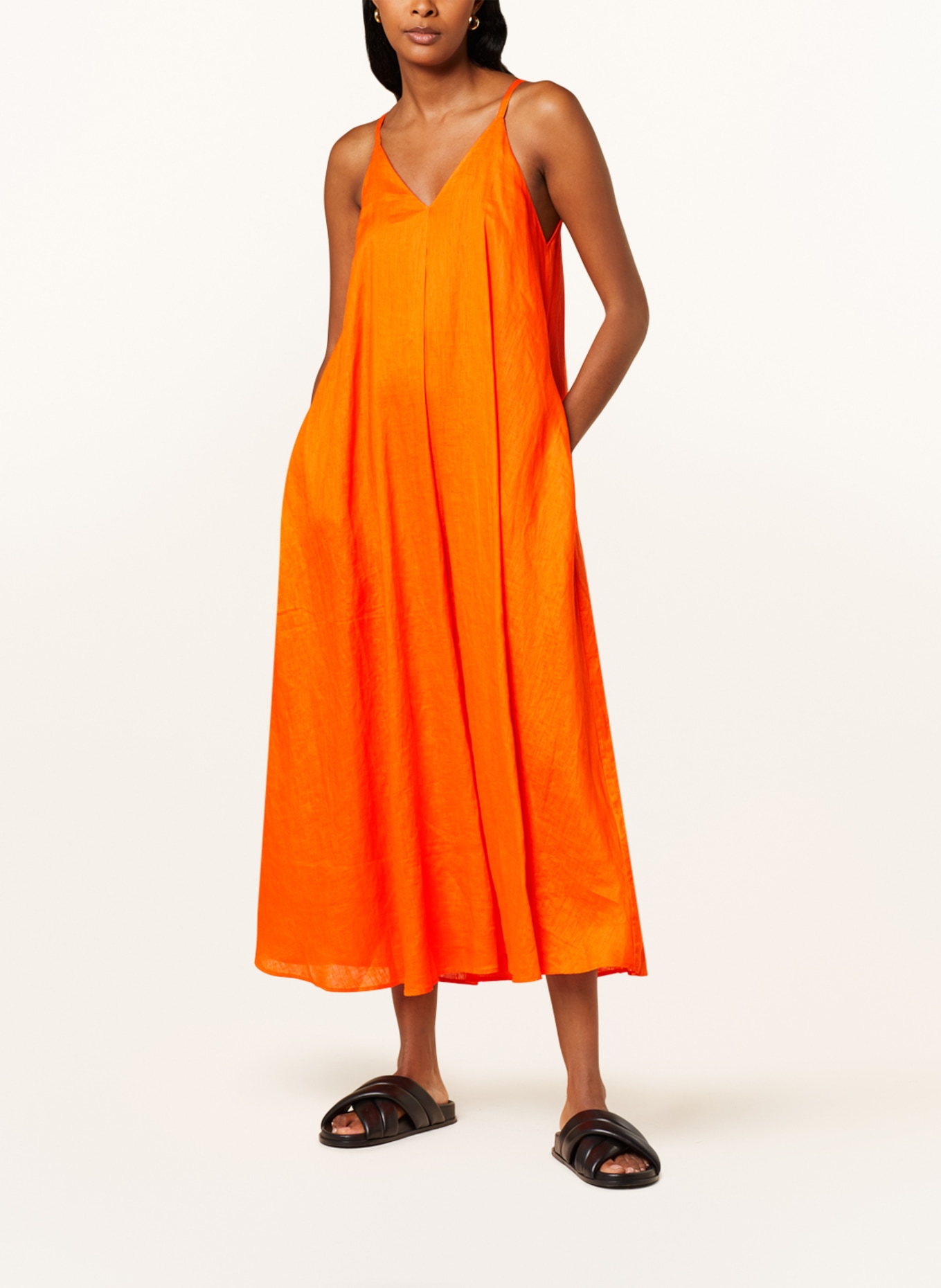 COS Sukienka z lnu, Kolor: POMARAŃCZOWY (Obrazek 2)