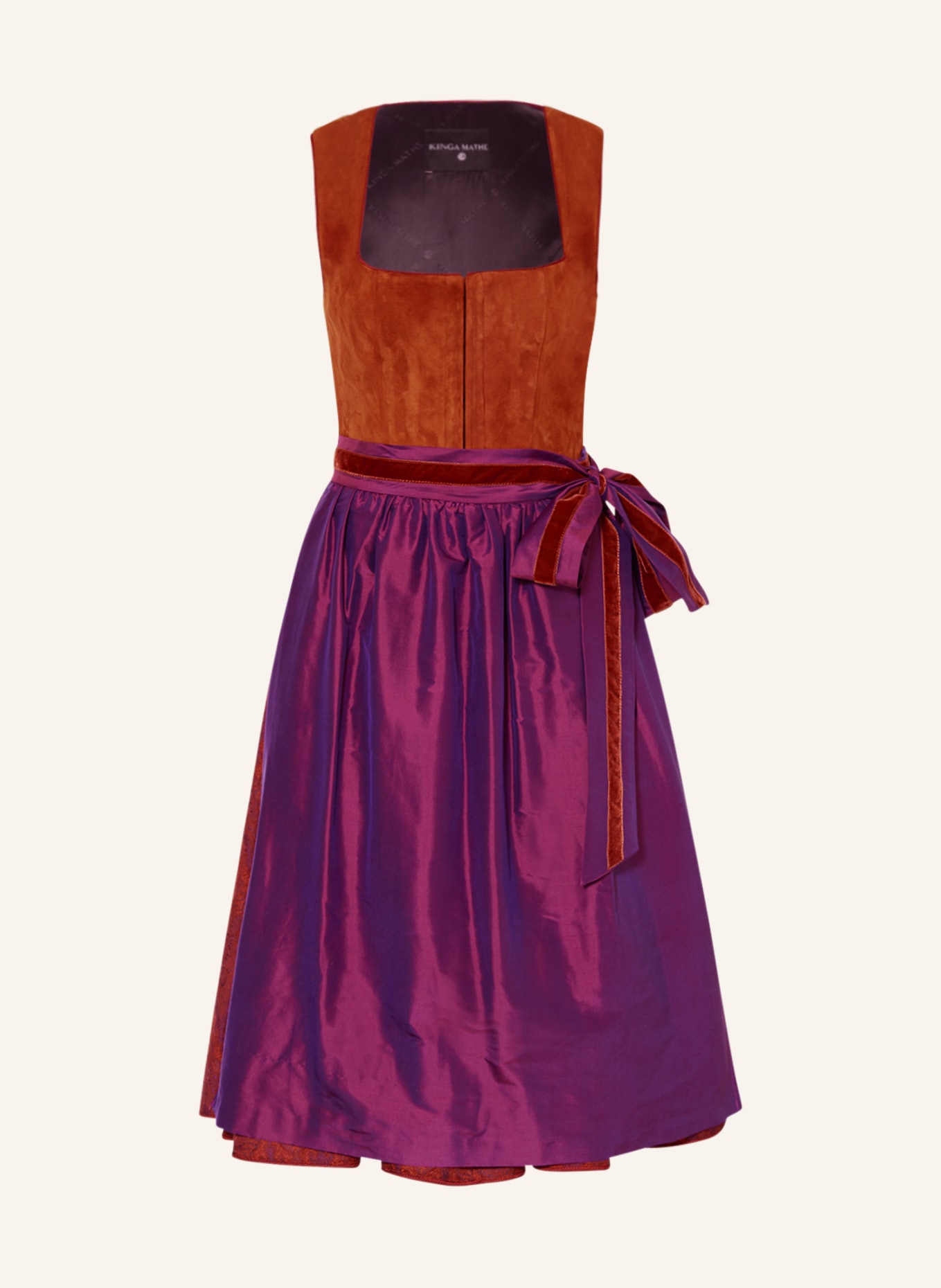 KINGA MATHE Sukienka bawarska MOLLINA, Kolor: CIEMNOPOMARAŃCZOWY/ FIOLETOWY (Obrazek 1)
