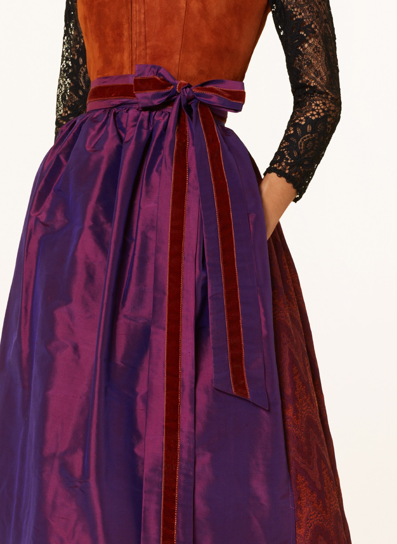 KINGA MATHE Sukienka bawarska MOLLINA, Kolor: CIEMNOPOMARAŃCZOWY/ FIOLETOWY (Obrazek 4)
