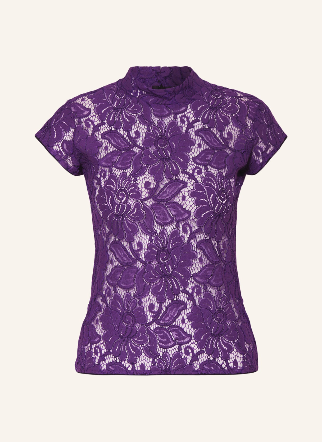 KINGA MATHE Trachten blouse CHARLOTTE made of lace, Color: PURPLE (Image 1)