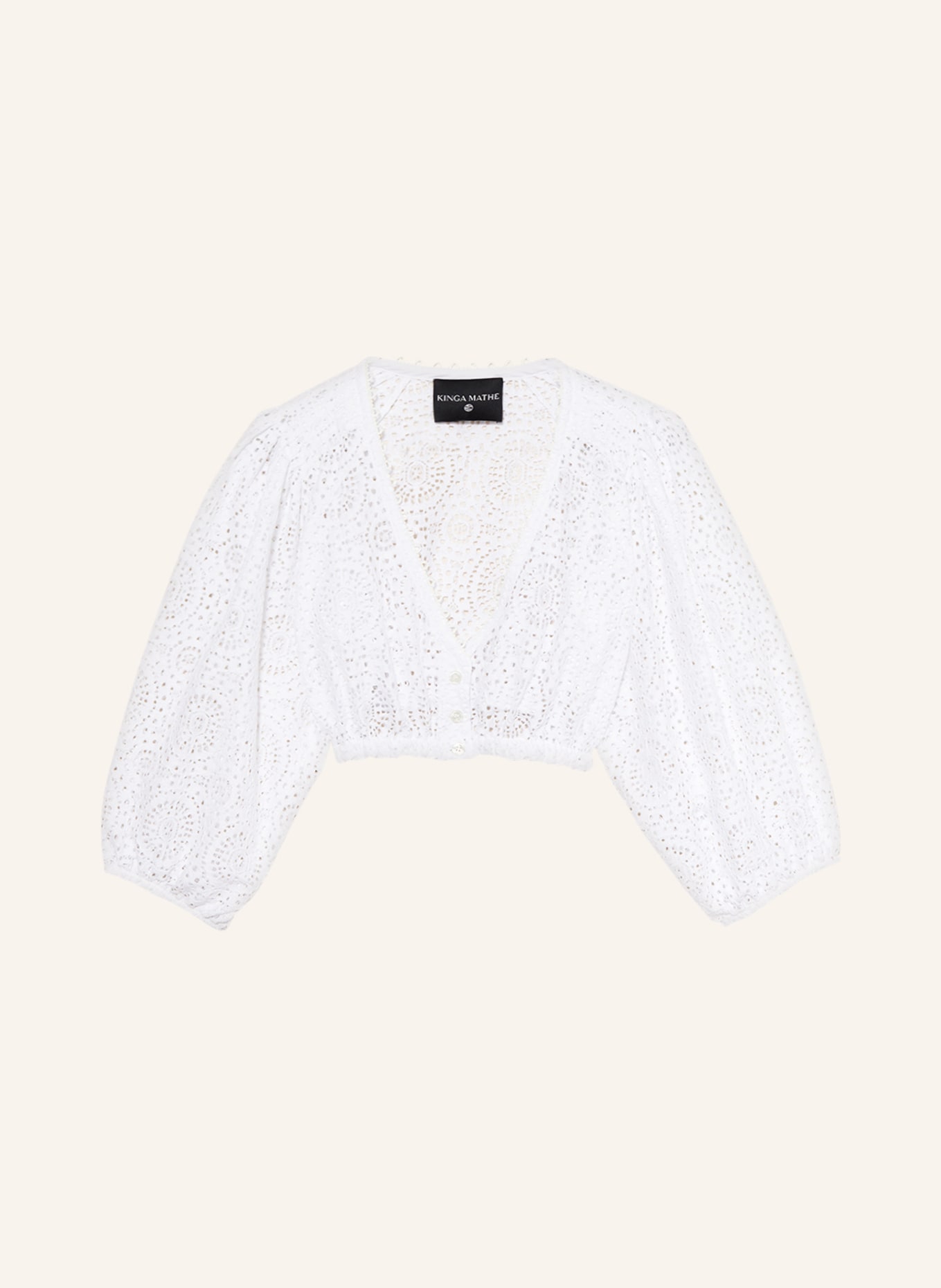 KINGA MATHE Dirndl blouse KIRA in crochet lace, Color: WHITE (Image 1)