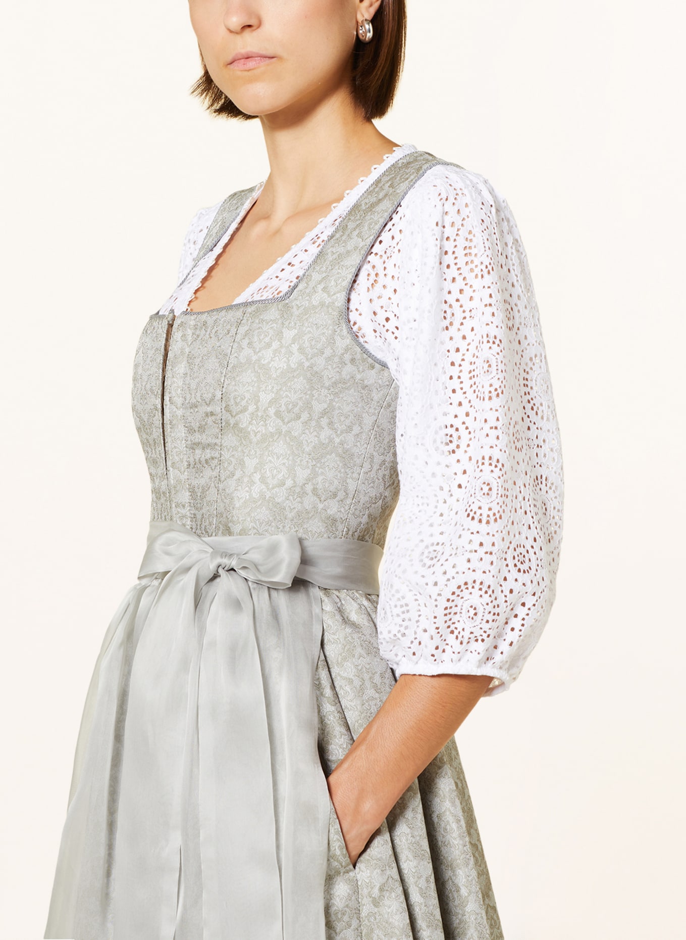 KINGA MATHE Dirndl blouse KIRA in crochet lace, Color: WHITE (Image 3)