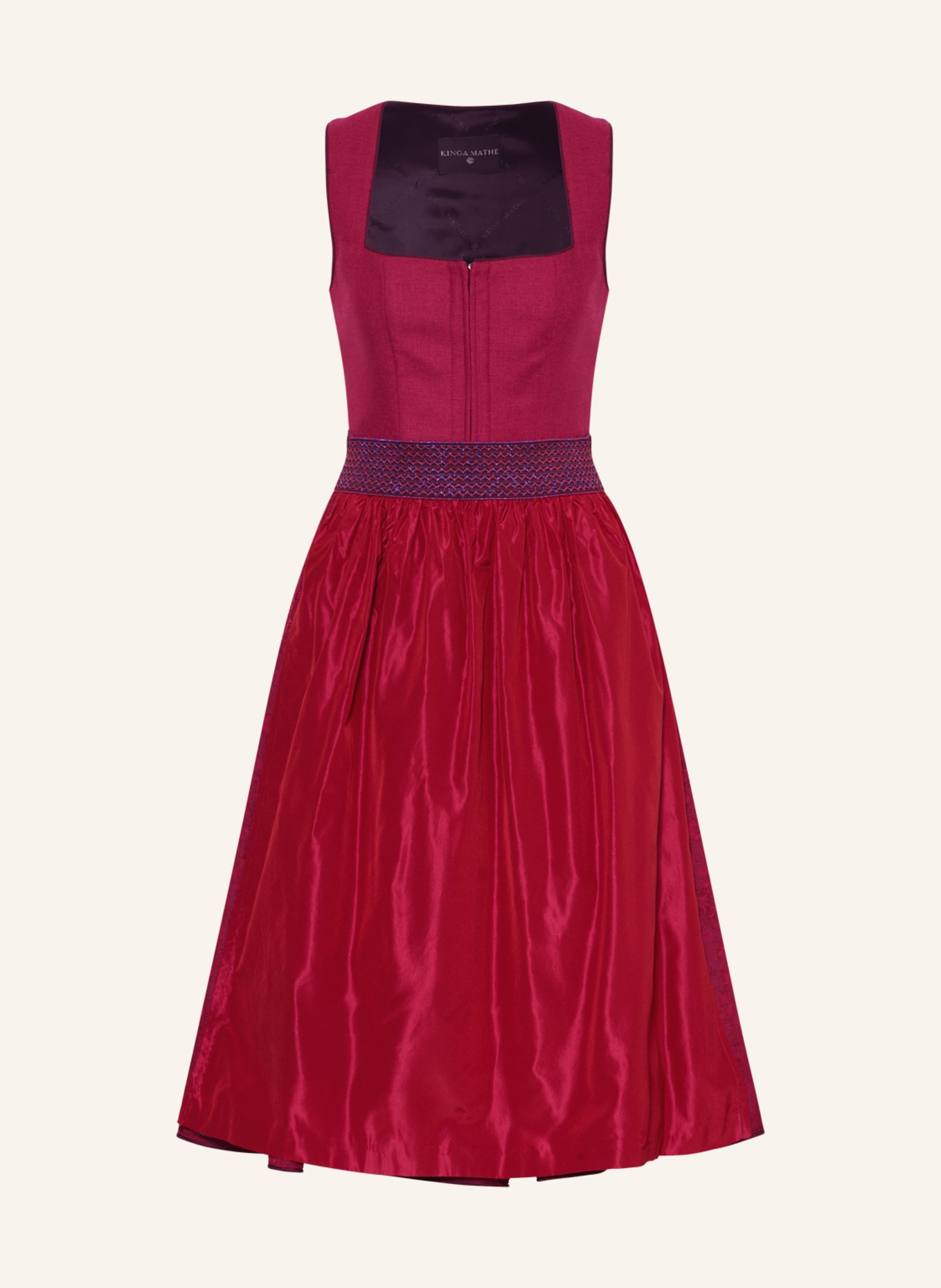 KINGA MATHE Sukienka bawarska TOLEDA, Kolor: FUKSJA/ JASNOFIOLETOWY/ CIEMNOCZERWONY (Obrazek 1)