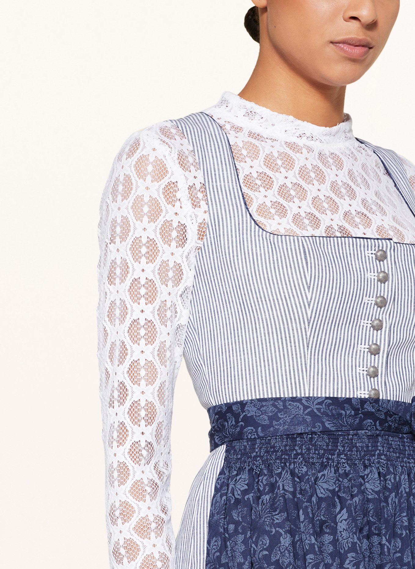 BERWIN & WOLFF Dirndl blouse made of lace, Color: WHITE (Image 3)