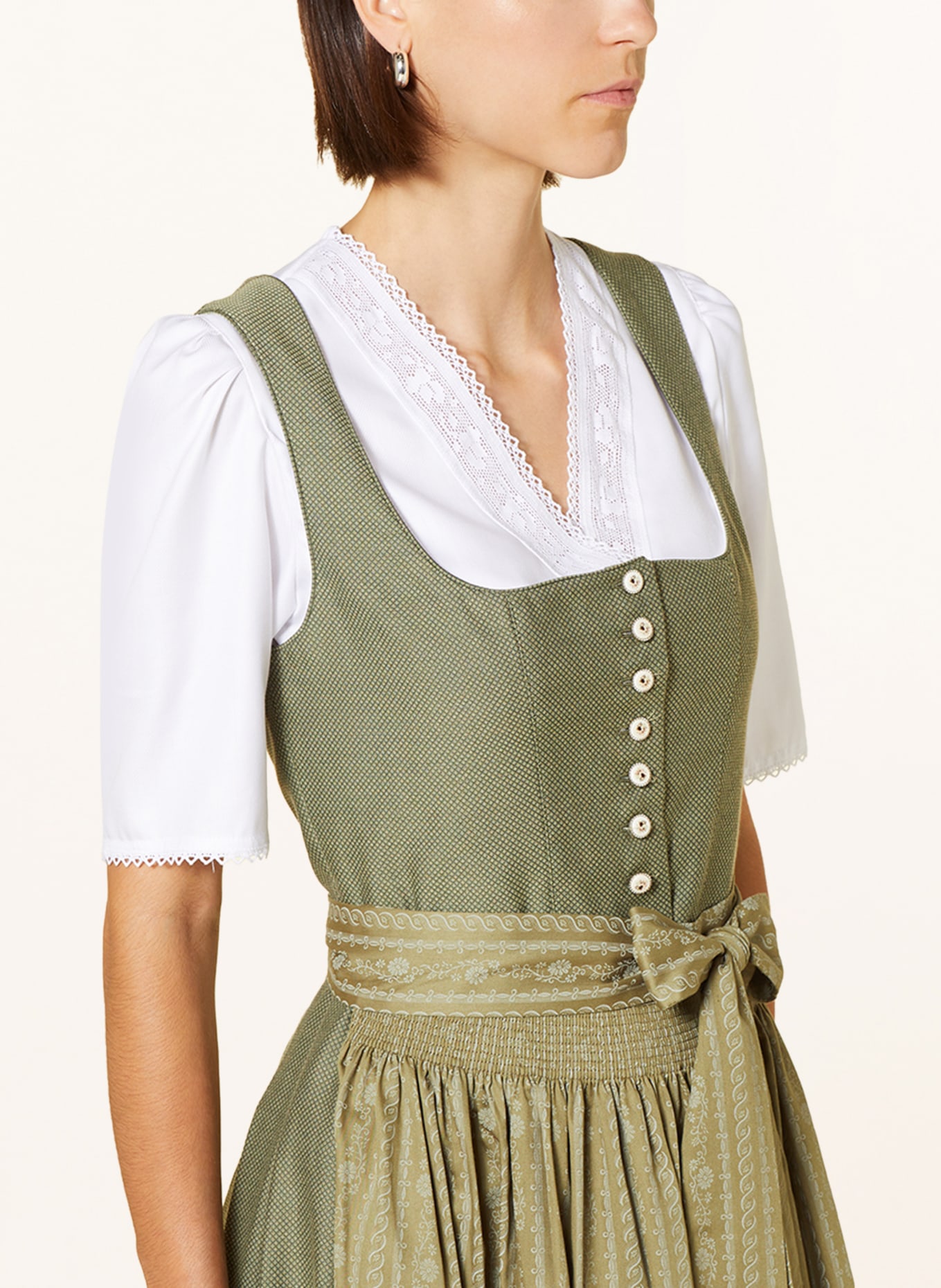 BERWIN & WOLFF Dirndl blouse with crochet lace, Color: WHITE (Image 3)