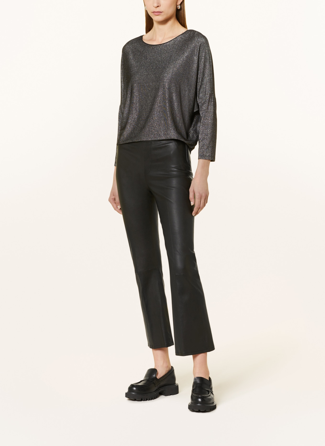 darling harbour Long sleeve shirt with glitter thread, Color: SCHWARZ (Image 2)