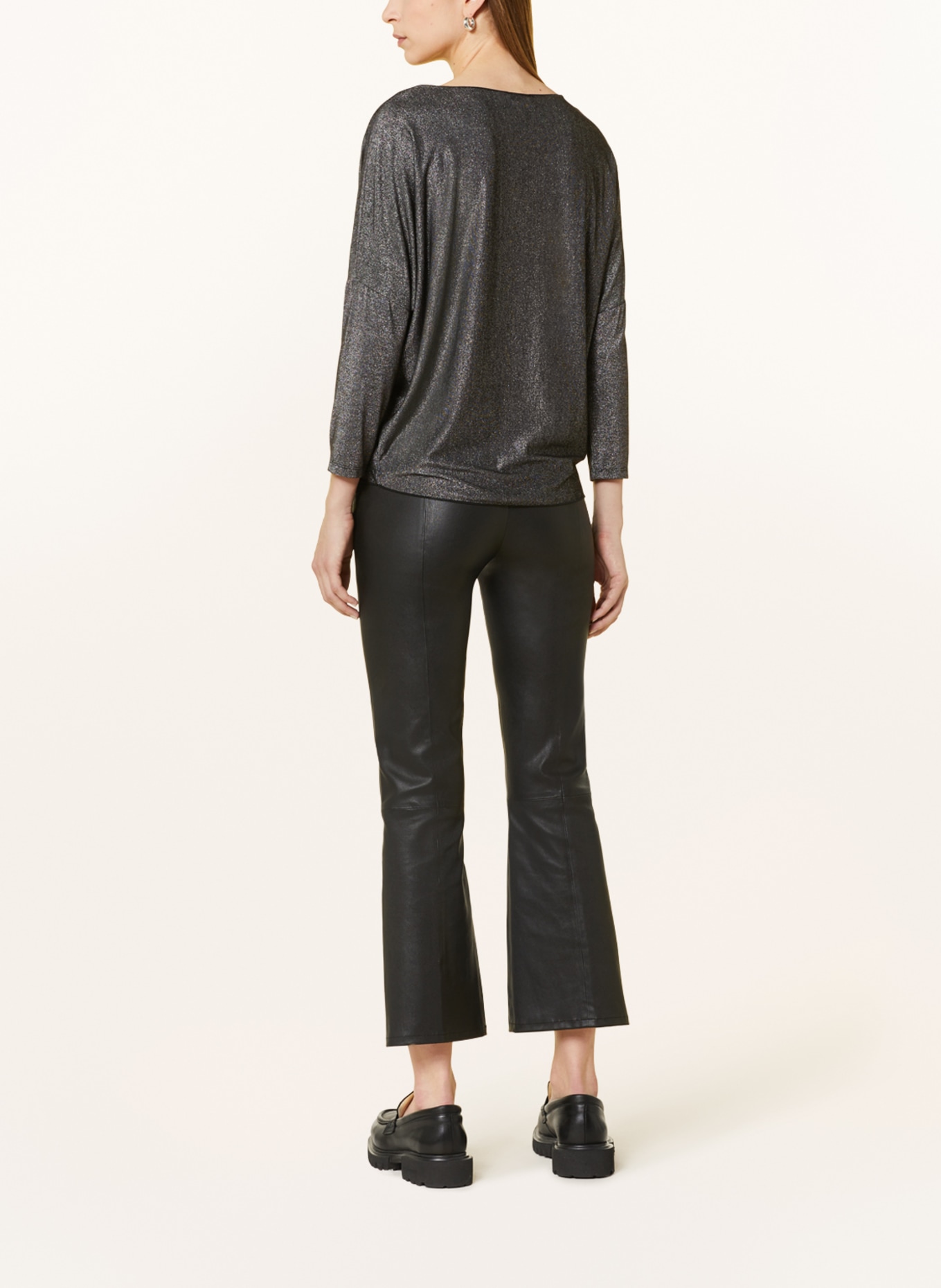 darling harbour Long sleeve shirt with glitter thread, Color: SCHWARZ (Image 3)