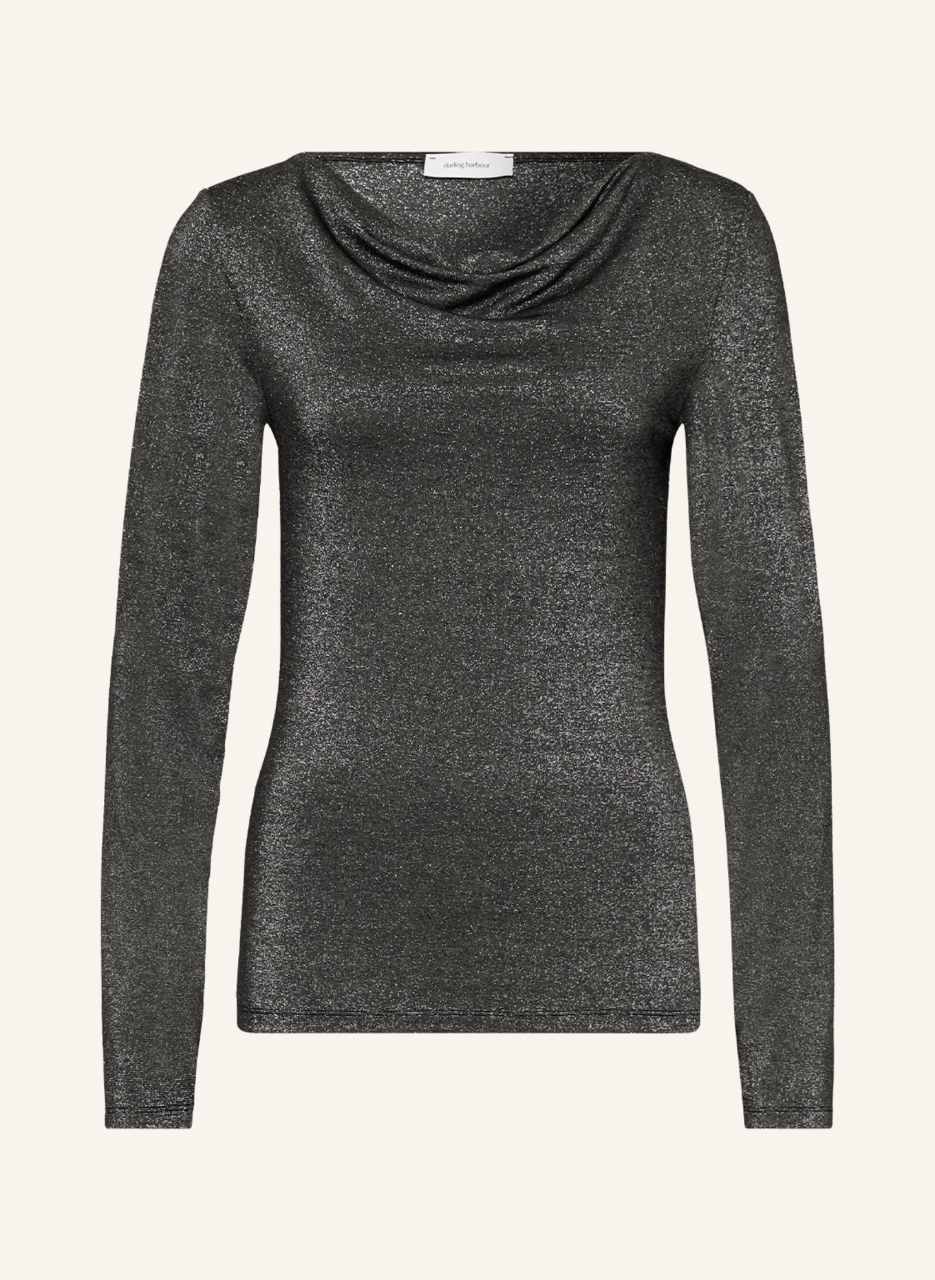 darling harbour Long sleeve shirt with glitter thread, Color: SCHWARZ (Image 1)