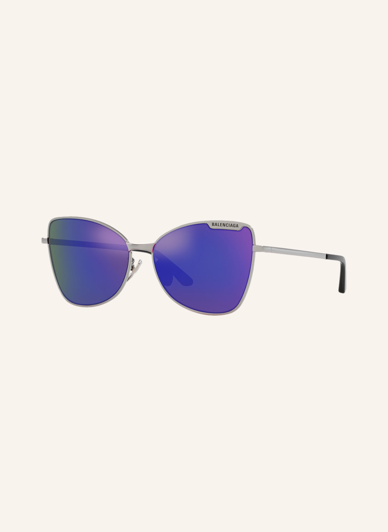 BALENCIAGA Sluneční brýle BB0278S: 4100S1 - STŘÍBRNÁ/ ŠEDÁ ZRCADLOVÉ PROVEDENÍ