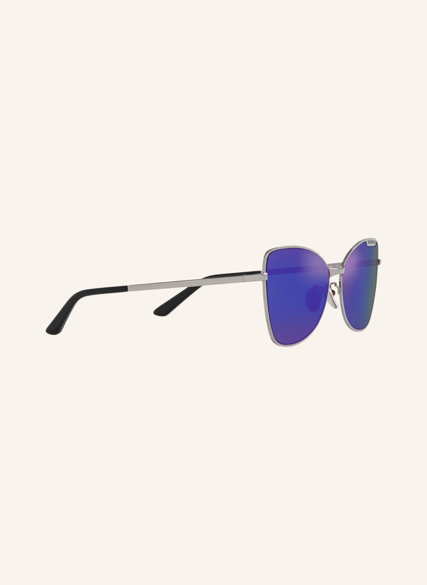 BALENCIAGA Sluneční brýle BB0278S: 4100S1 - STŘÍBRNÁ/ ŠEDÁ ZRCADLOVÉ PROVEDENÍ