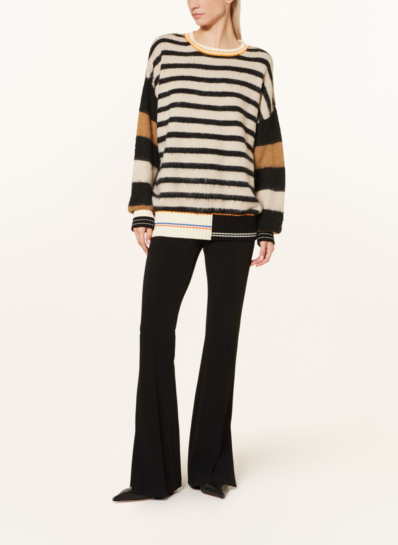 STINE GOYA Sweater SHEA, Color: BLACK/ CAMEL/ ECRU (Image 2)