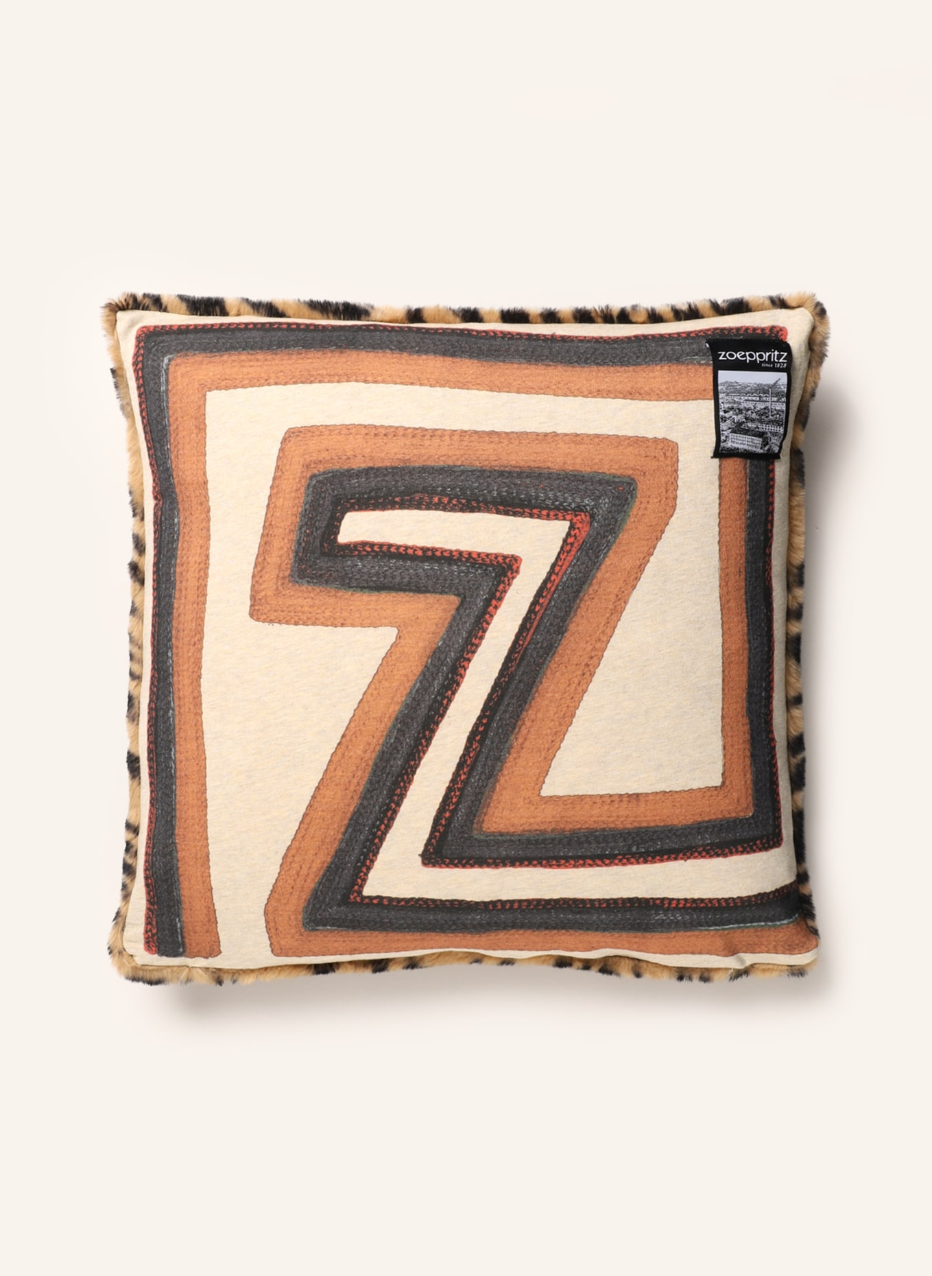zoeppritz Decorative cushion cover REBORN TIGER, Color: LIGHT BROWN/ BLACK/ DARK ORANGE (Image 2)