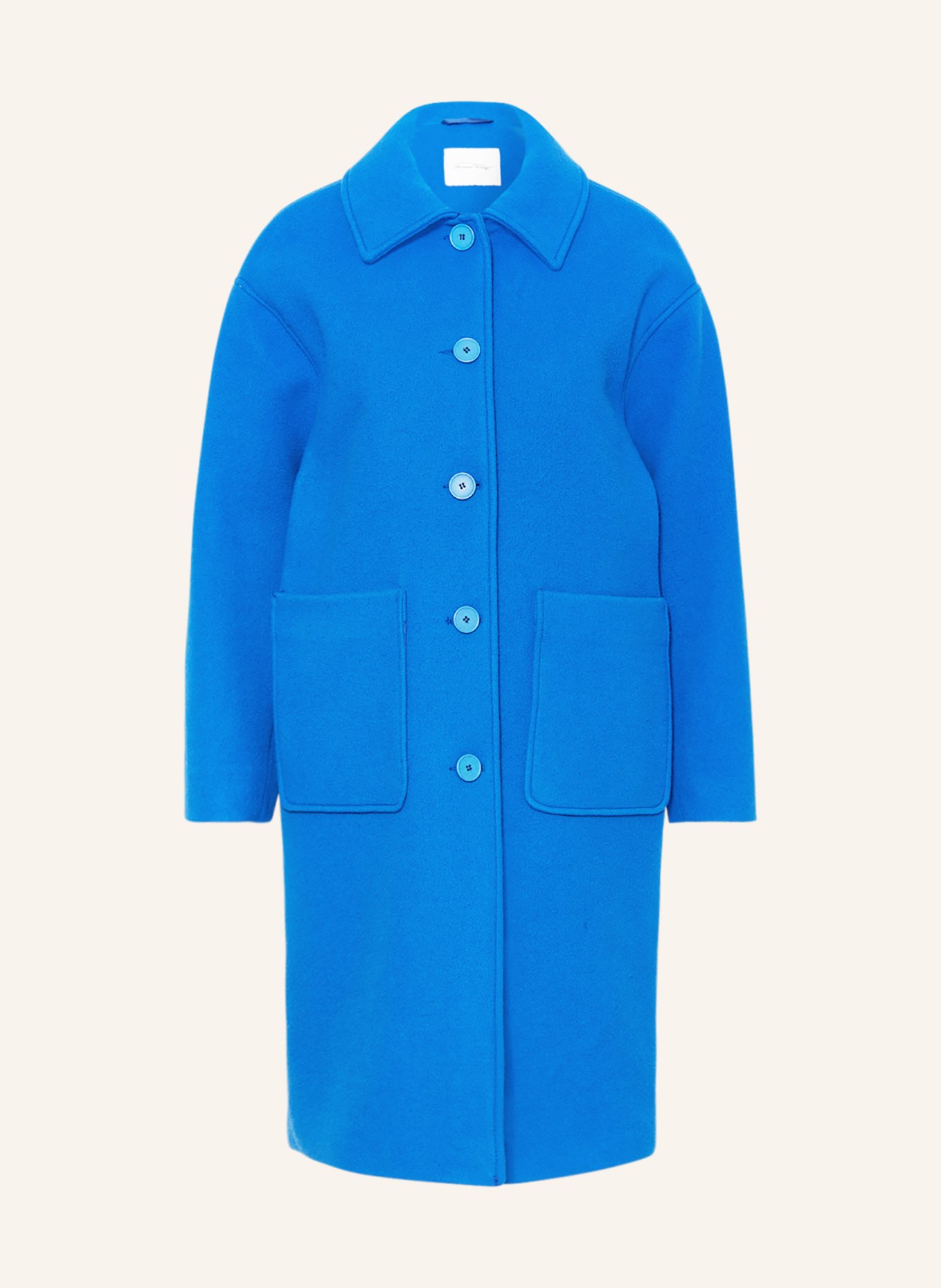 American Vintage Płaszcz wełniany BAZYBAY, Kolor: NIEBIESKI (Obrazek 1)