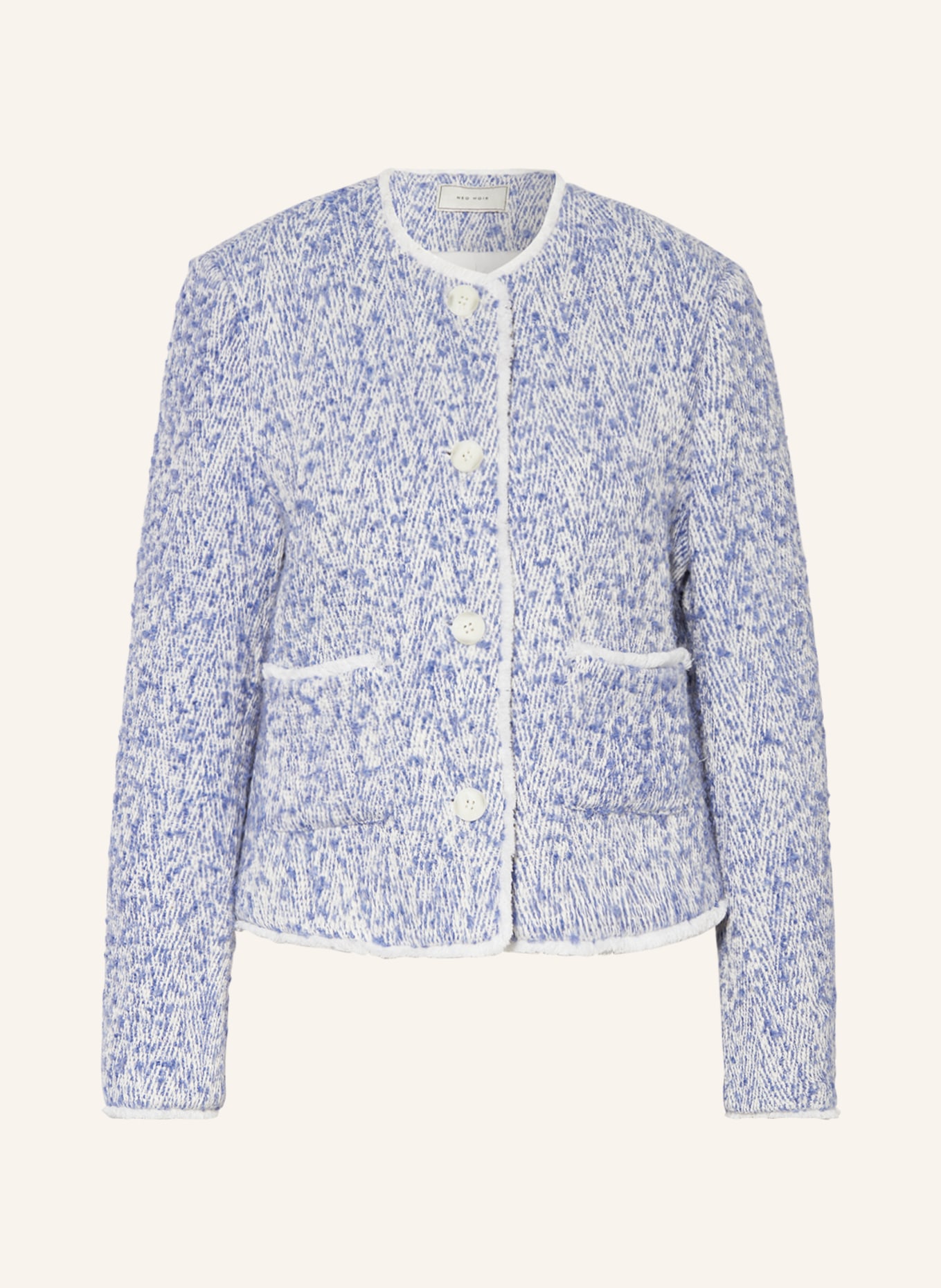 NEO NOIR Bouclé blazer TOULOUSE, Color: LIGHT BLUE/ WHITE (Image 1)