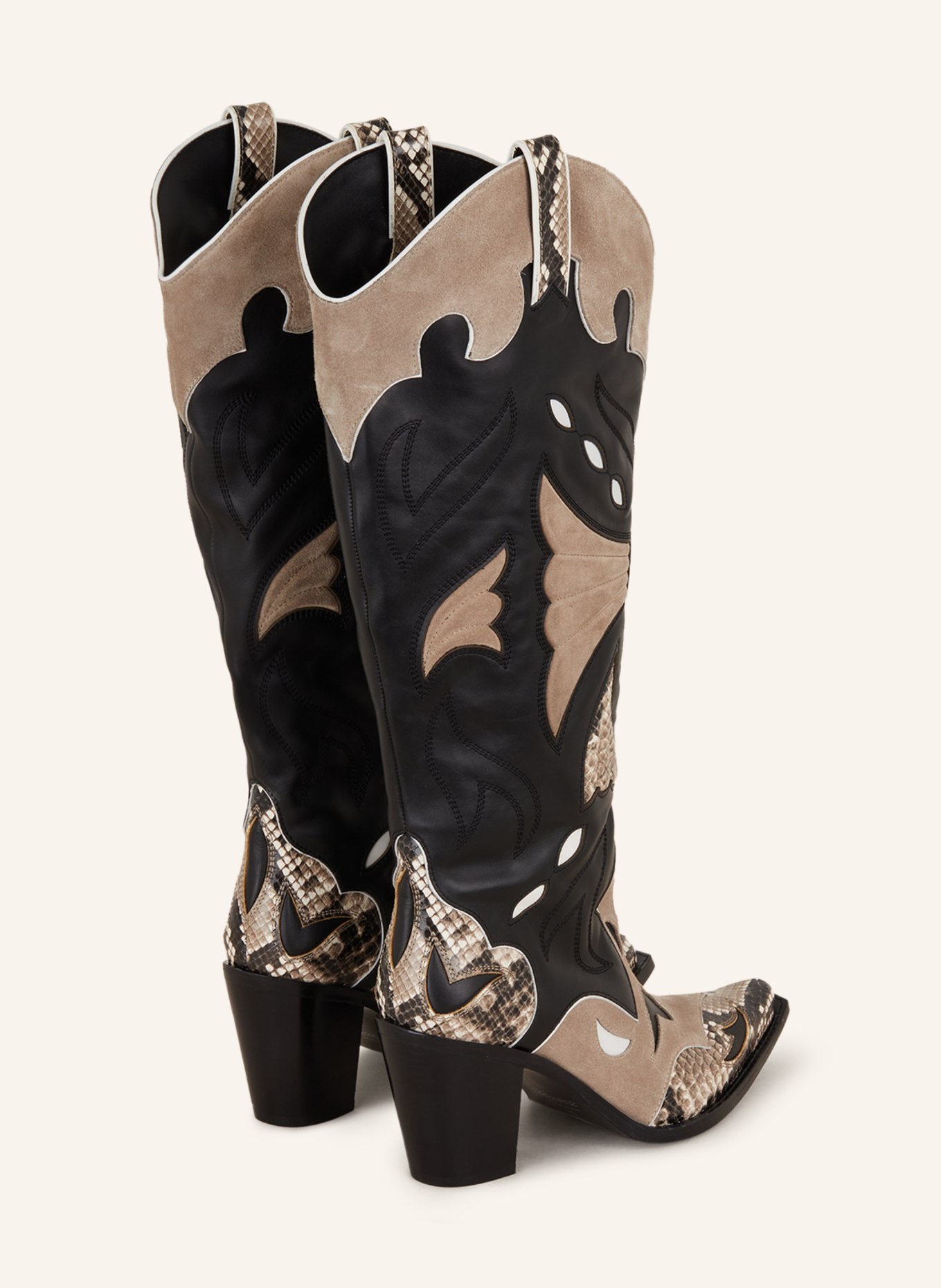 FREE LANCE Cowboy Boots ANNIE 80, Color: BLACK/ BROWN/ WHITE (Image 2)