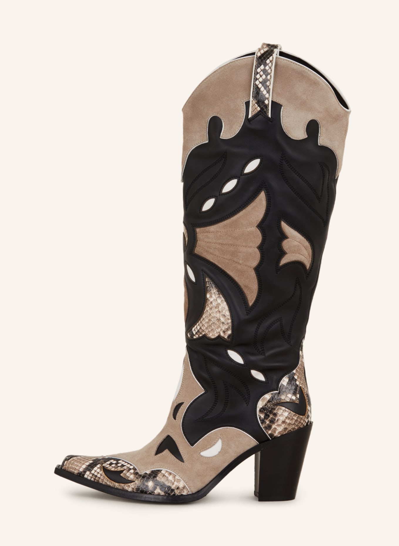 FREE LANCE Cowboy Boots ANNIE 80, Color: BLACK/ BROWN/ WHITE (Image 4)