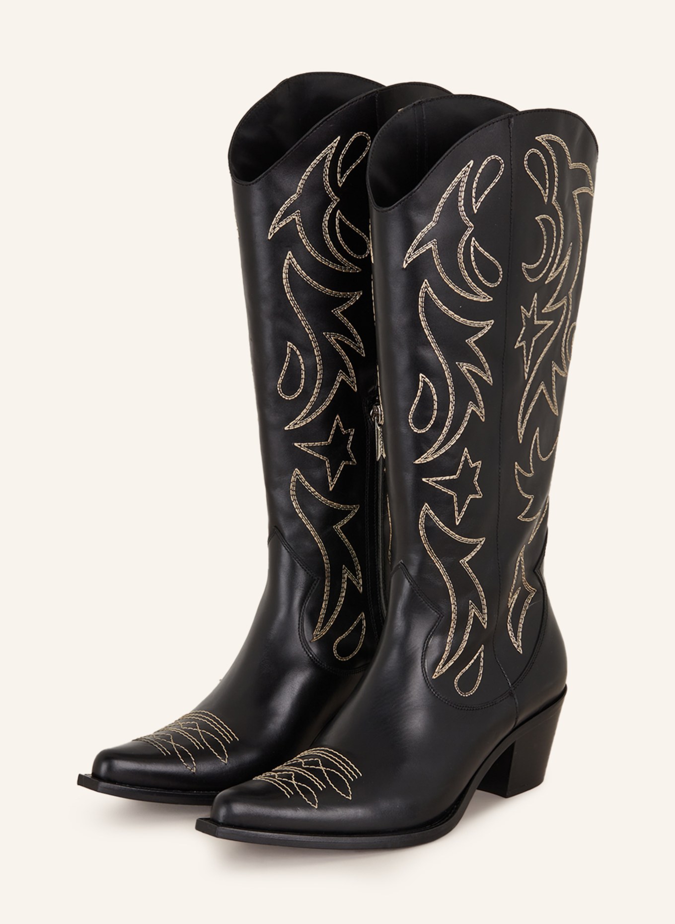 FREE LANCE Cowboy Boots RUBY 50, Color: BLACK/ CREAM (Image 1)
