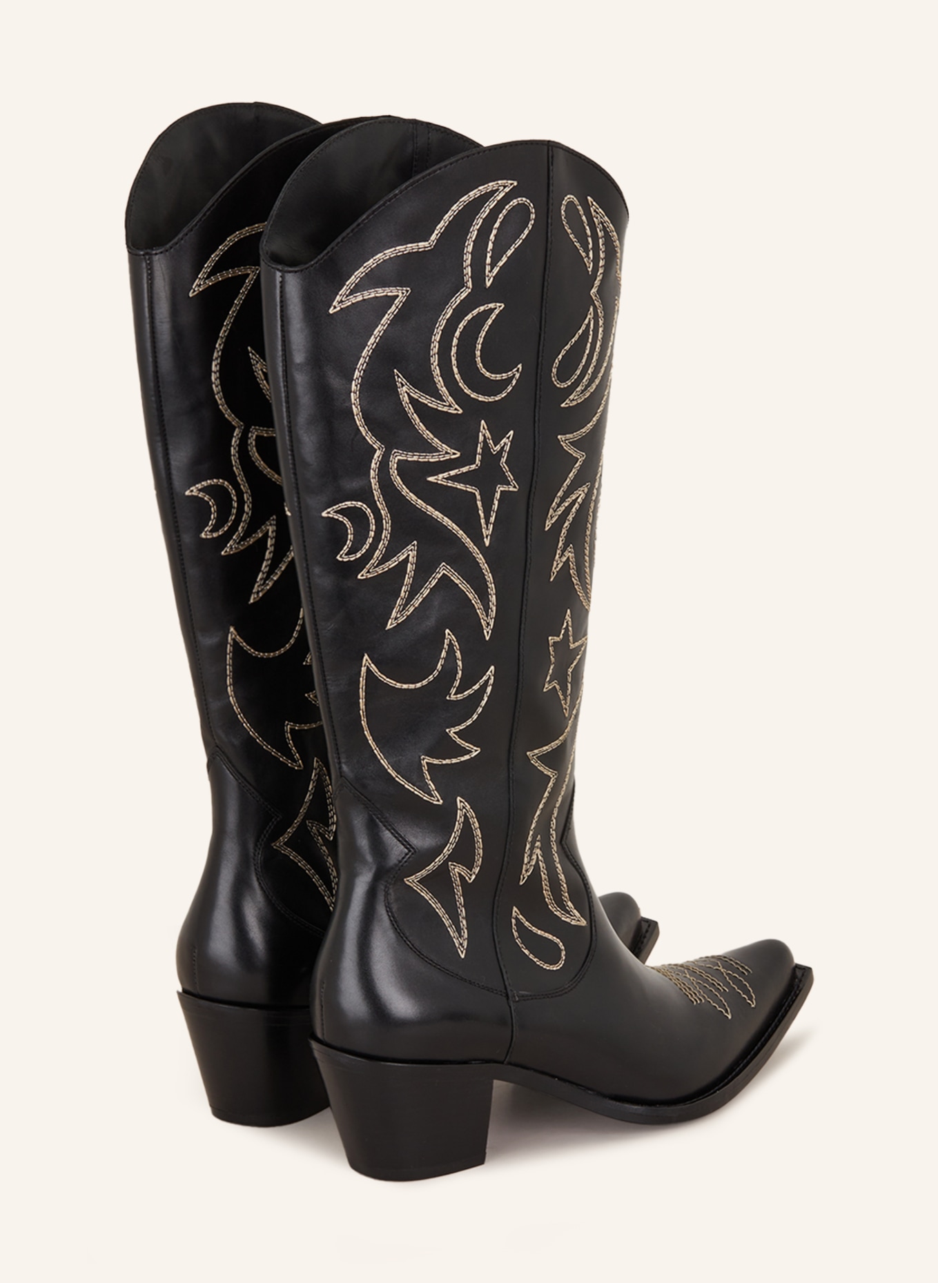 FREE LANCE Cowboy Boots RUBY 50, Color: BLACK/ CREAM (Image 2)
