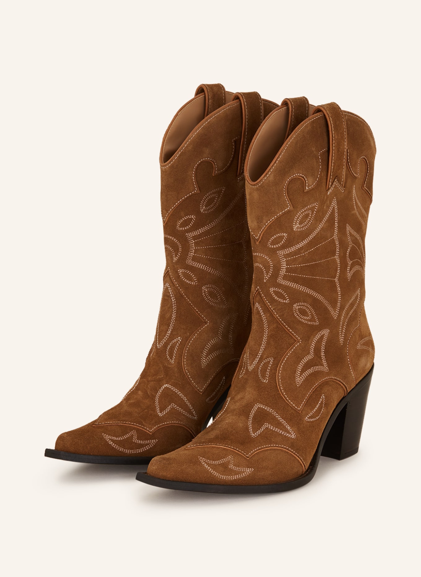 FREE LANCE Cowboy Boots ANDREA 80, Color: COGNAC/ WHITE (Image 1)