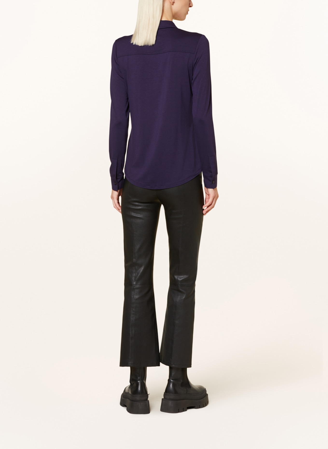 Marc O'Polo Shirt blouse made of jersey, Color: DARK PURPLE (Image 3)