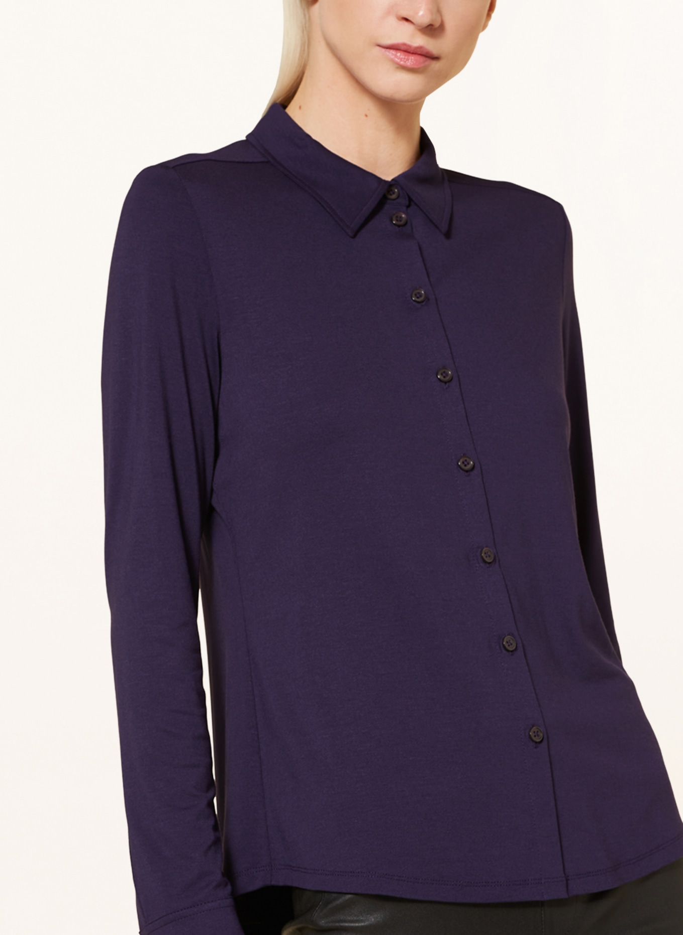 Marc O'Polo Shirt blouse made of jersey, Color: DARK PURPLE (Image 4)
