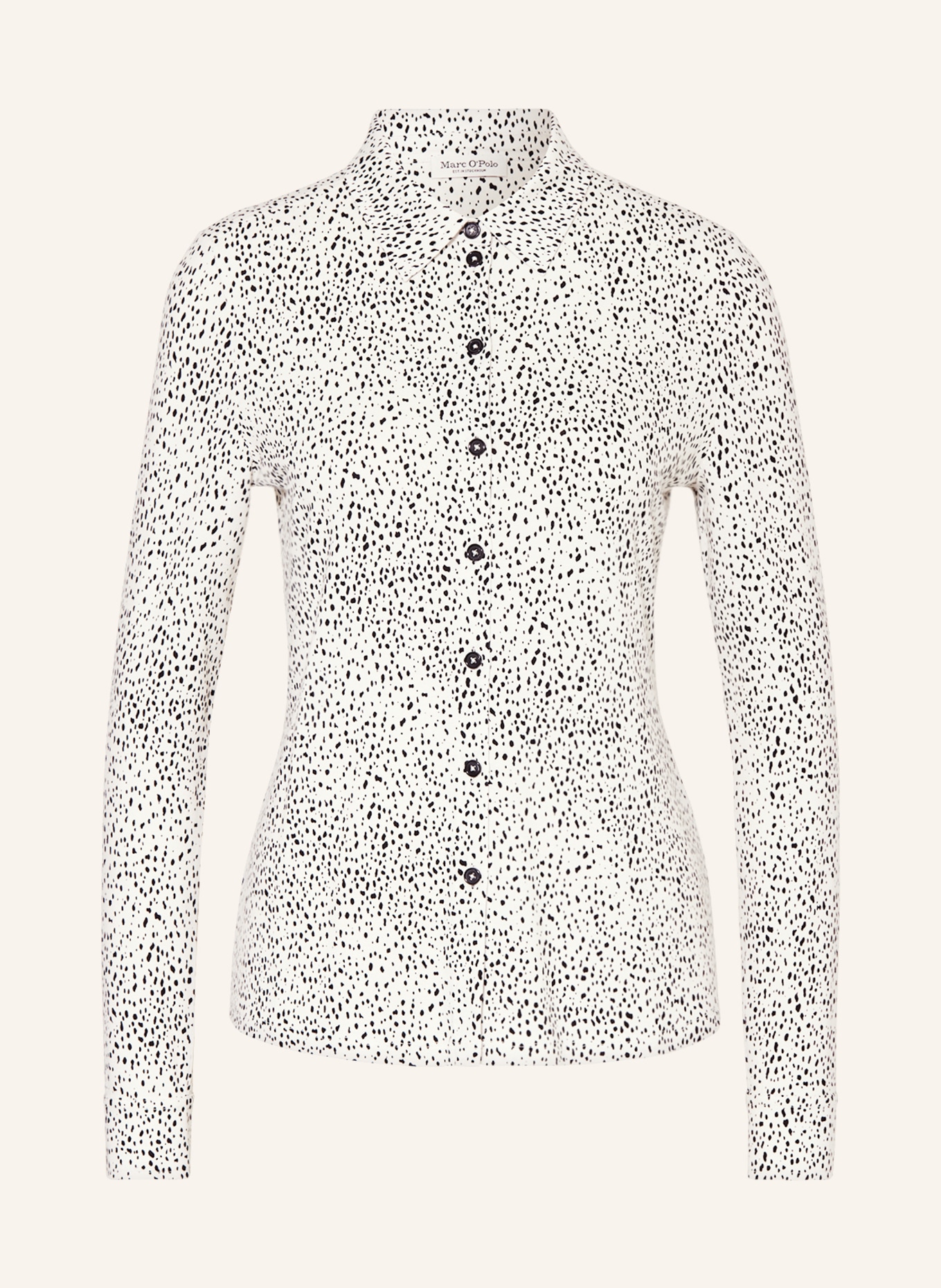 Marc O'Polo Shirt blouse made of jersey, Color: CREAM/ BLACK (Image 1)