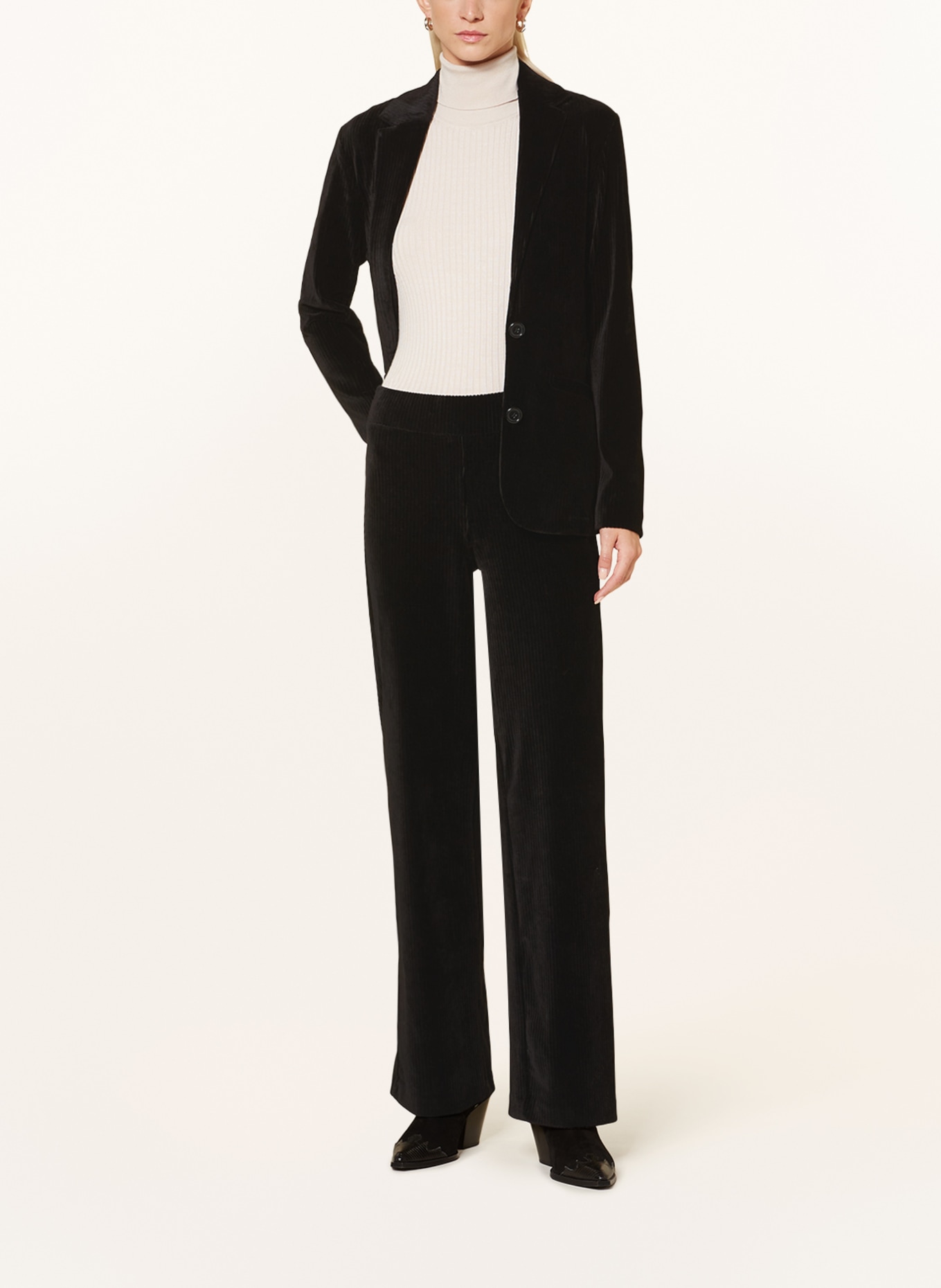 Marc O'Polo Wide leg trousers made of corduroy, Color: BLACK (Image 2)