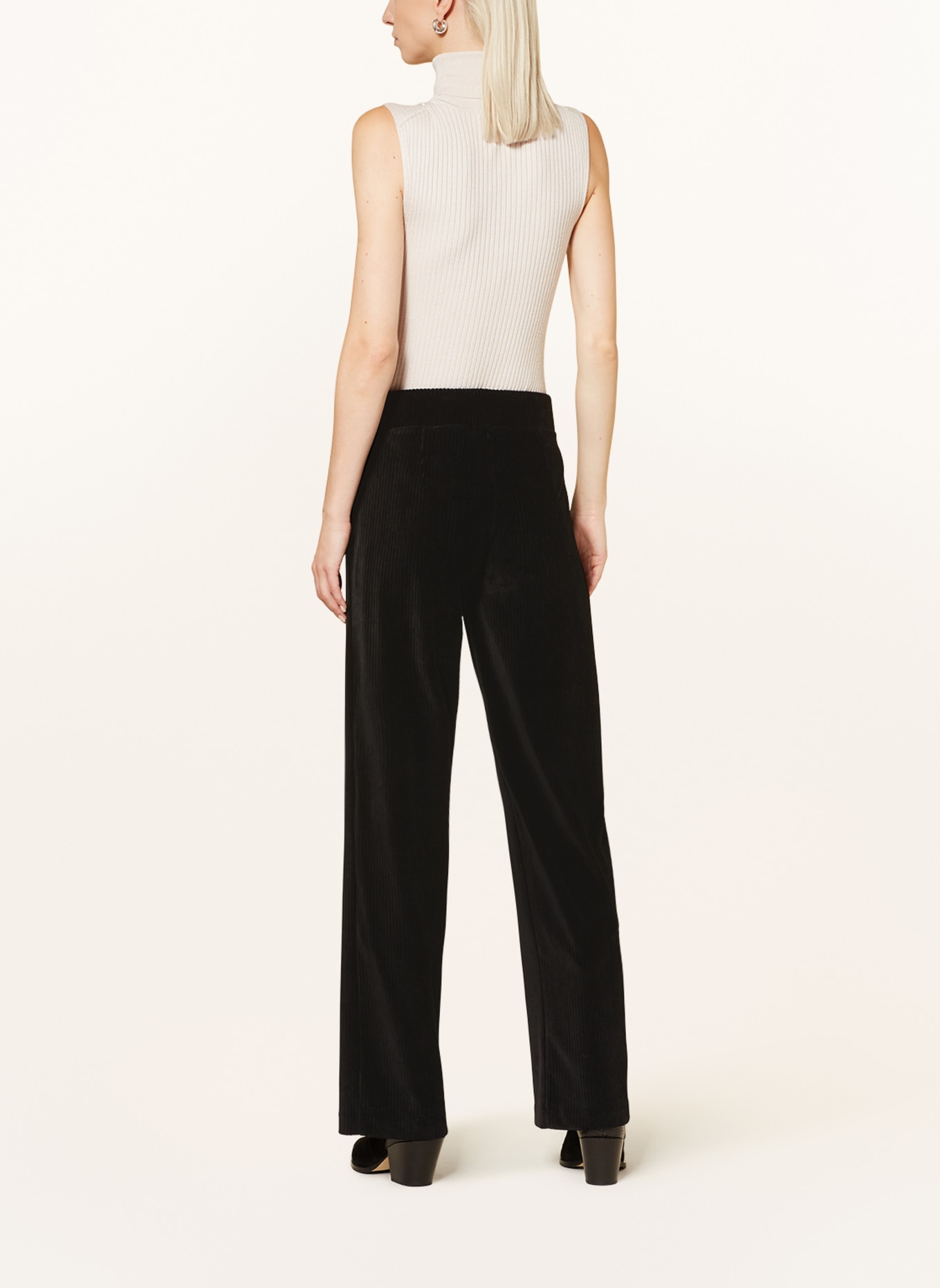 Marc O'Polo Wide leg trousers made of corduroy, Color: BLACK (Image 3)