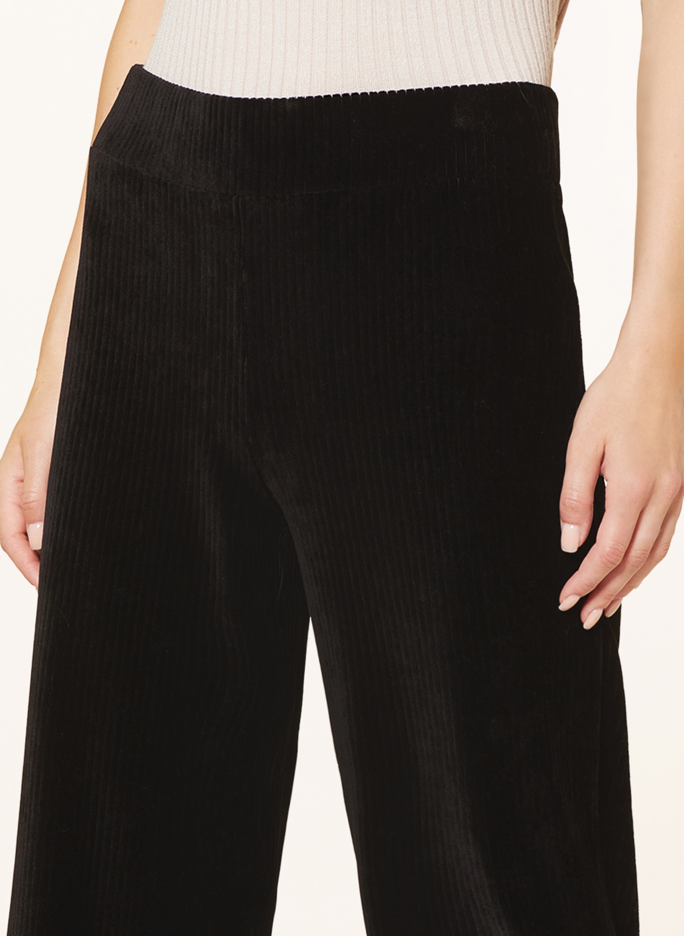 Marc O'Polo Wide leg trousers made of corduroy, Color: BLACK (Image 5)