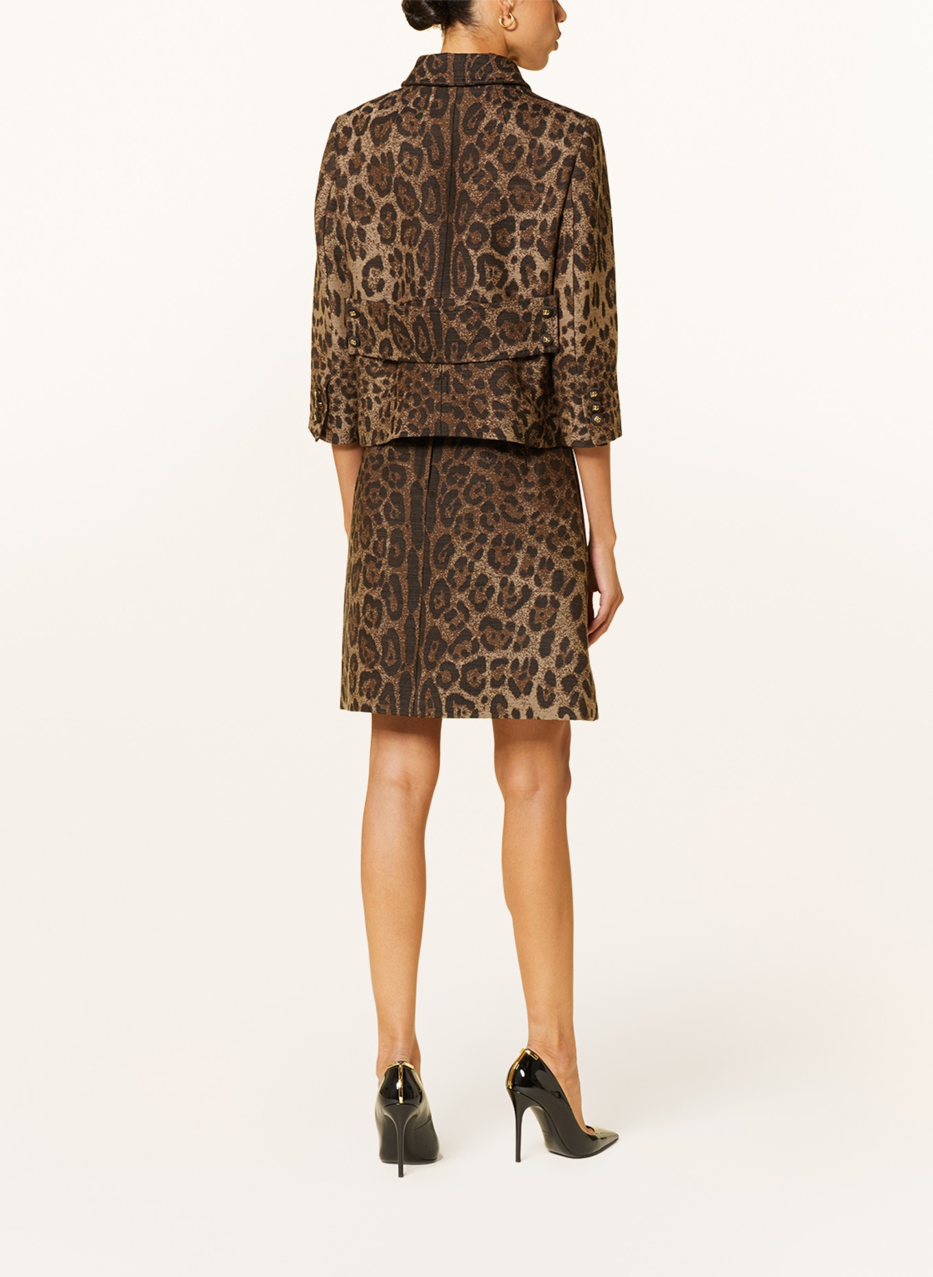 DOLCE & GABBANA Jacquard jacket with 3/4 sleeves, Color: BROWN/ DARK BROWN/ LIGHT BROWN (Image 3)
