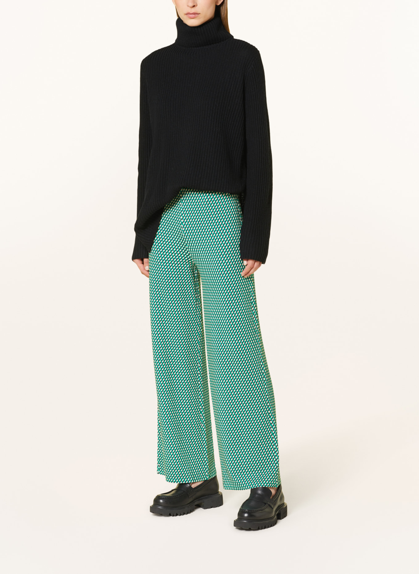 Marc O'Polo Jersey pants, Color: GREEN/ WHITE (Image 2)