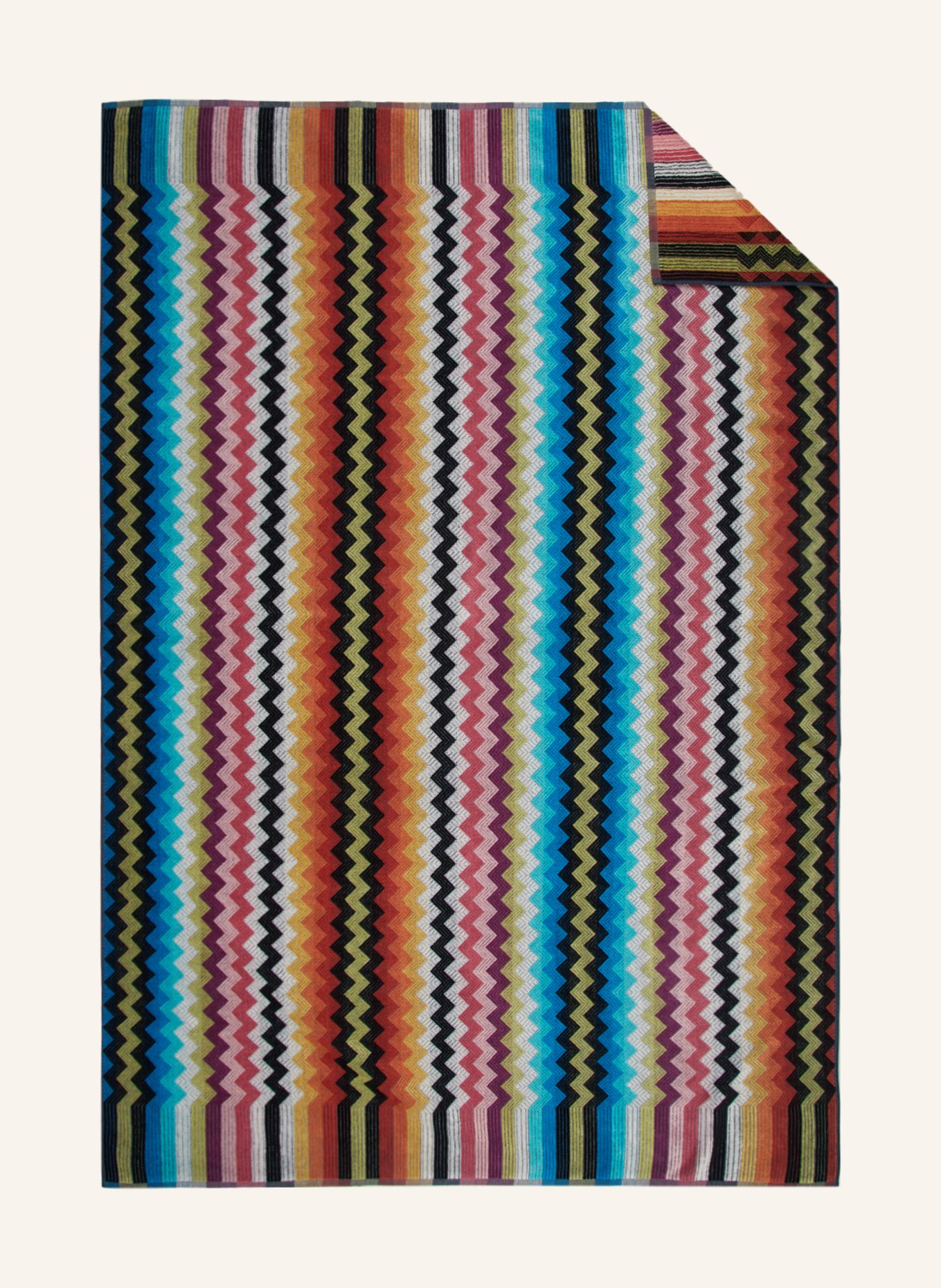 MISSONI Home Bath towel BUSTER, Color: BLACK/ TURQUOISE/ DARK PURPLE (Image 1)