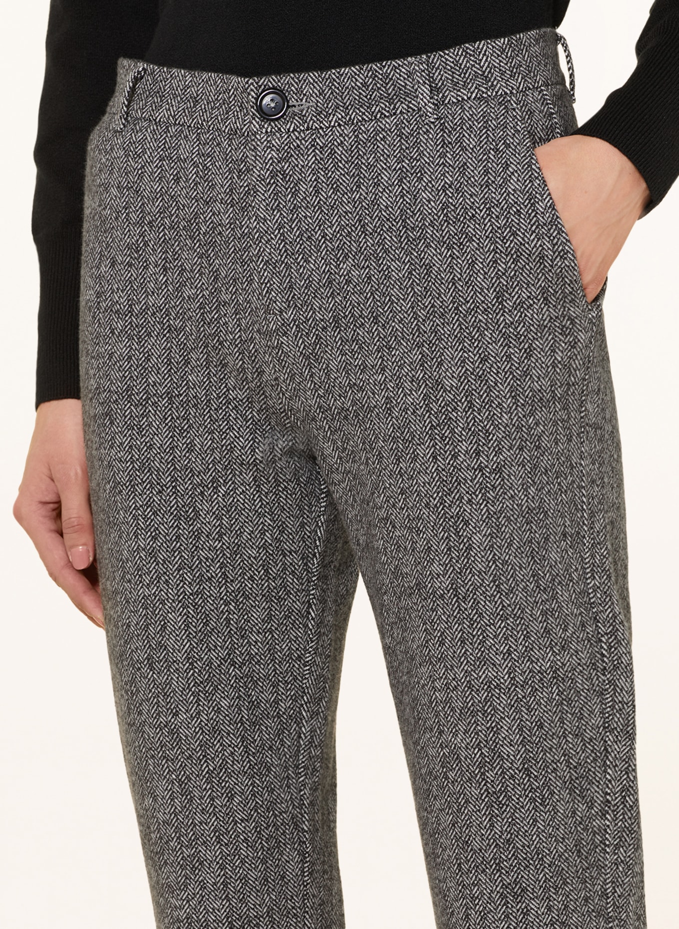 Marc O'Polo Jersey pants, Color: BLACK/ WHITE (Image 5)