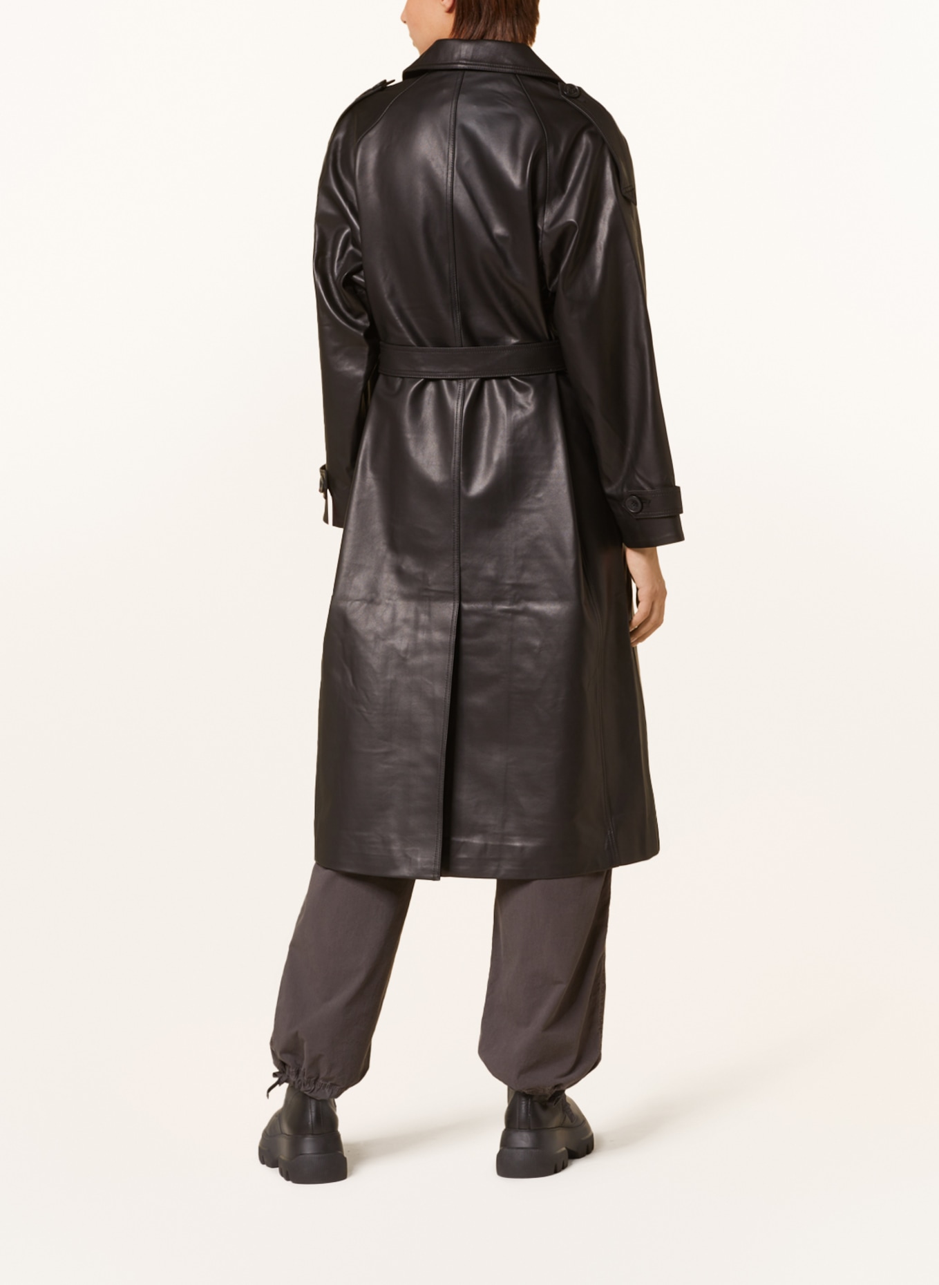 Leather best sale jacket trench