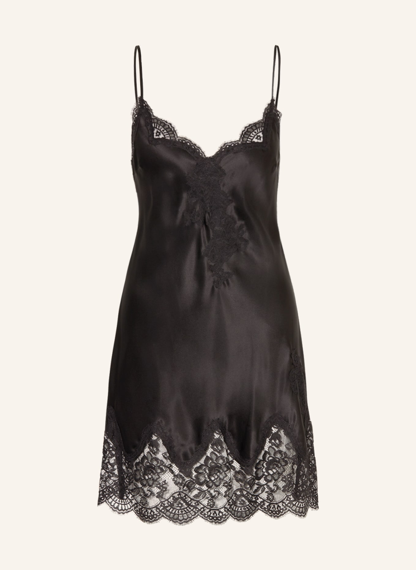 Aubade Negligee TOI MON AMOUR in silk, Color: BLACK (Image 1)