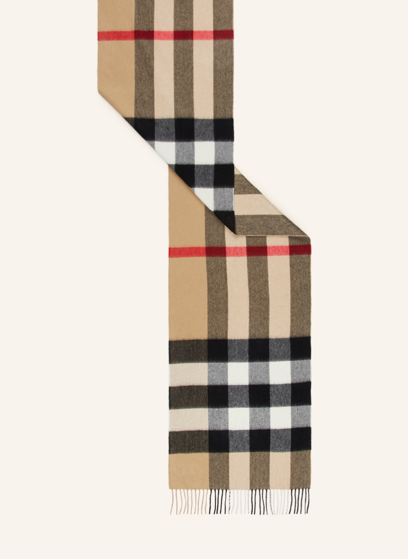 BURBERRY Cashmere scarf, Color: BLACK/ BEIGE (Image 2)