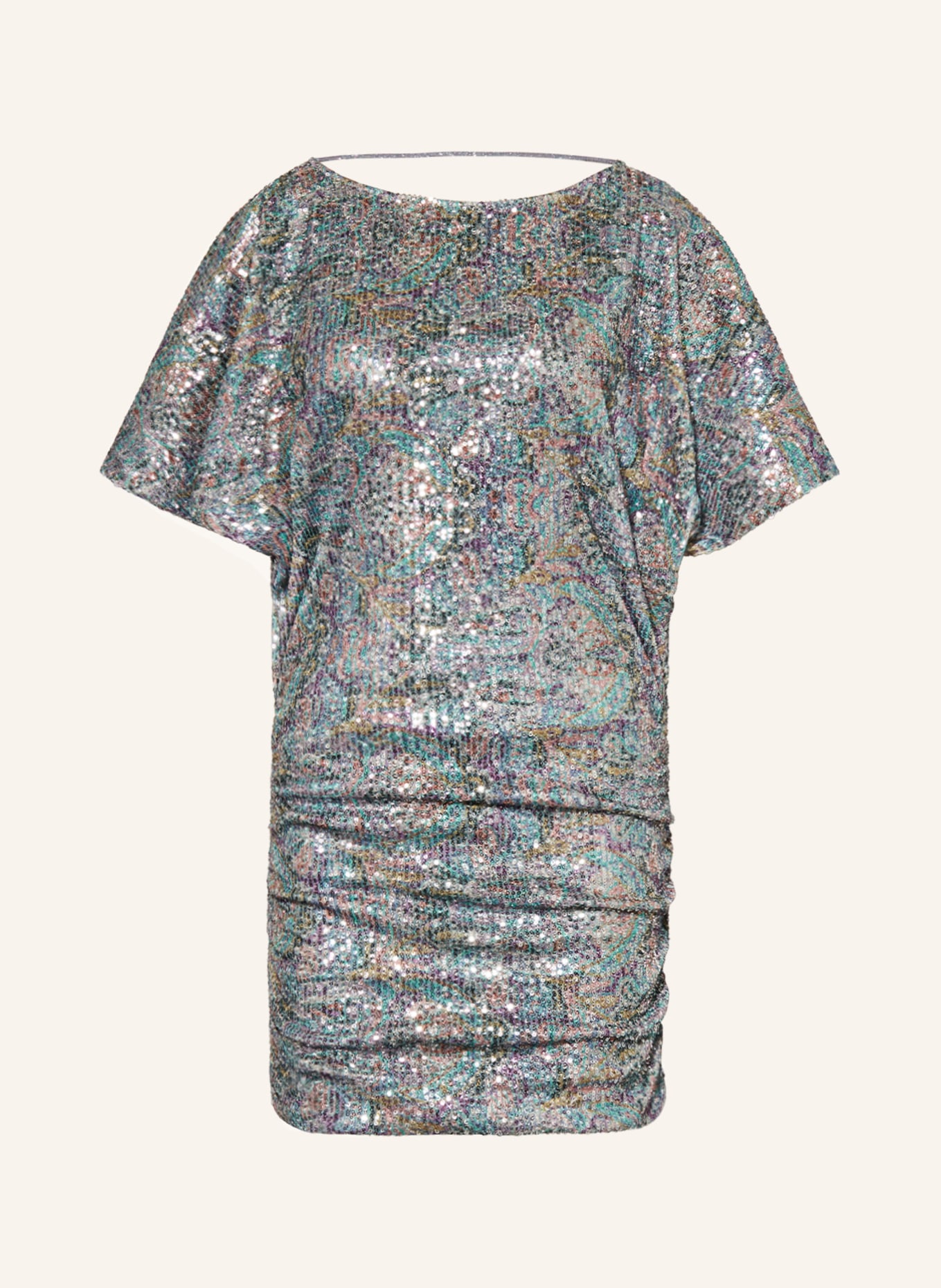 ba&sh Kleid ZENDAYA mit Pailletten, Farbe: GRÜN/ FUCHSIA/ GOLD (Bild 1)