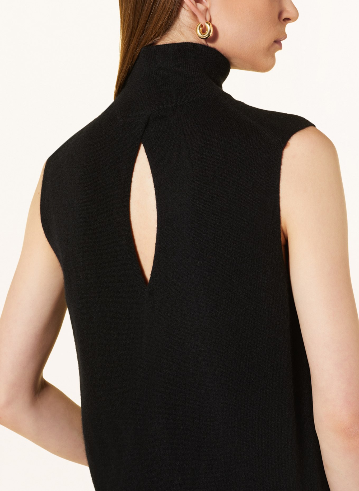 360CASHMERE Cashmere sweater vest LAWRENCE in wrap look, Color: BLACK (Image 4)