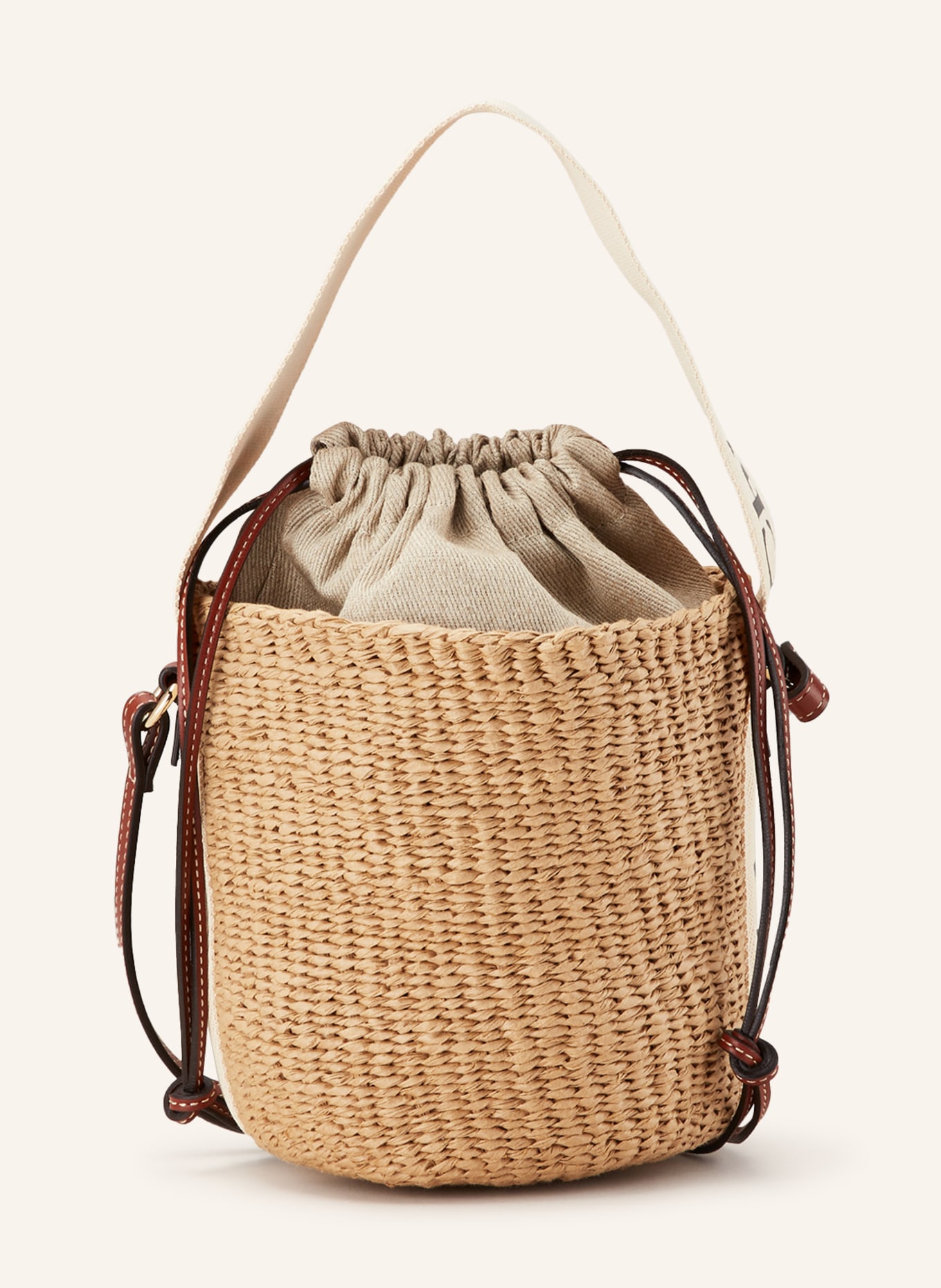 Chloé Handbag WOODY SMALL, Color: BEIGE/ BROWN/ WHITE (Image 1)
