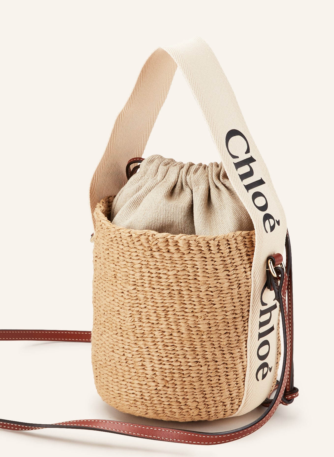 Chloé Handtasche WOODY SMALL, Farbe: BEIGE/ BRAUN/ WEISS (Bild 2)