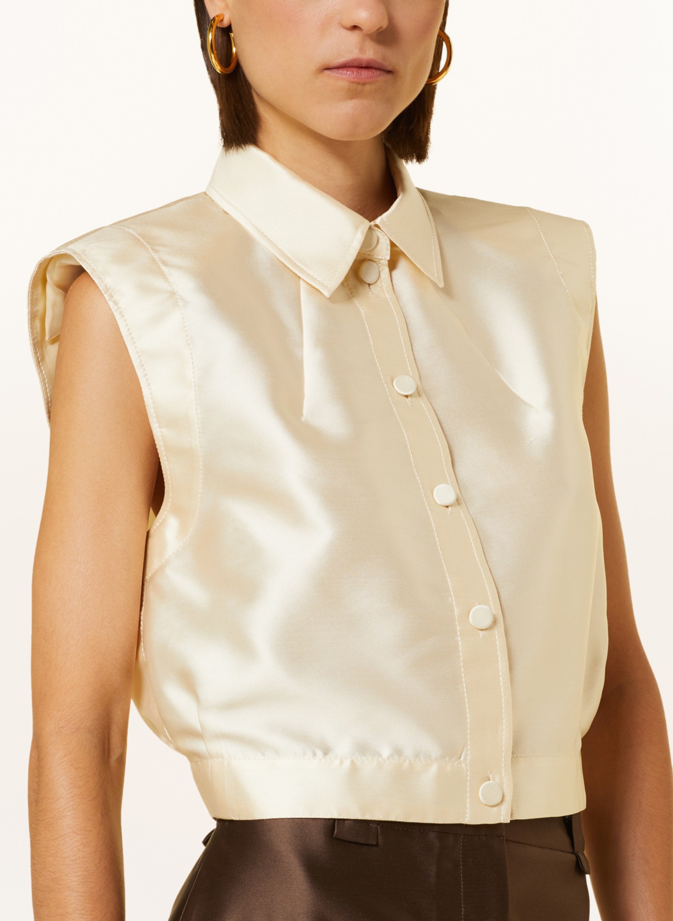 SANDRO Cropped-Hemdbluse, Farbe: HELLGELB (Bild 4)