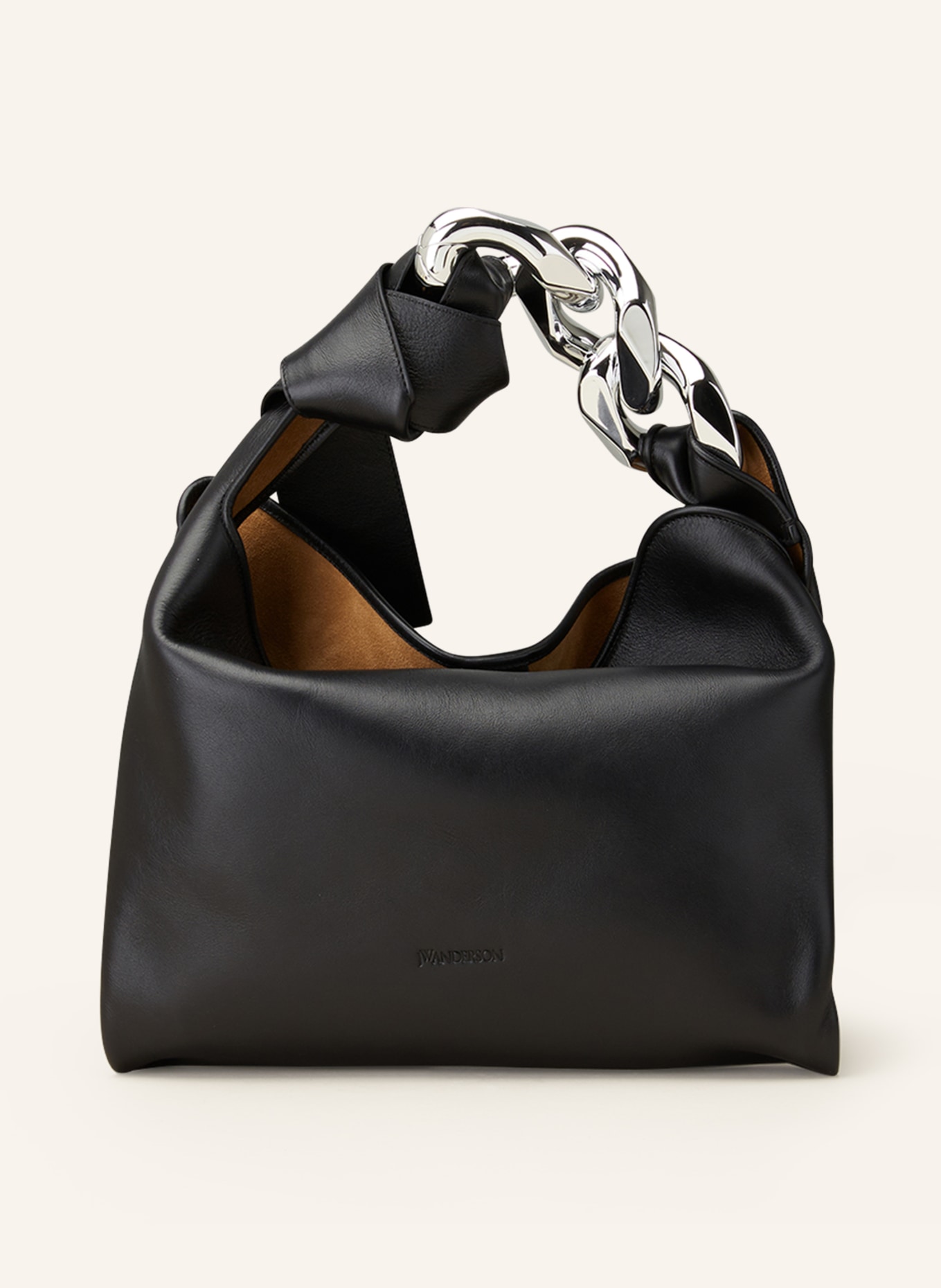 JW ANDERSON Hobo bag SMALL CHAIN, Color: BLACK/ SILVER (Image 1)