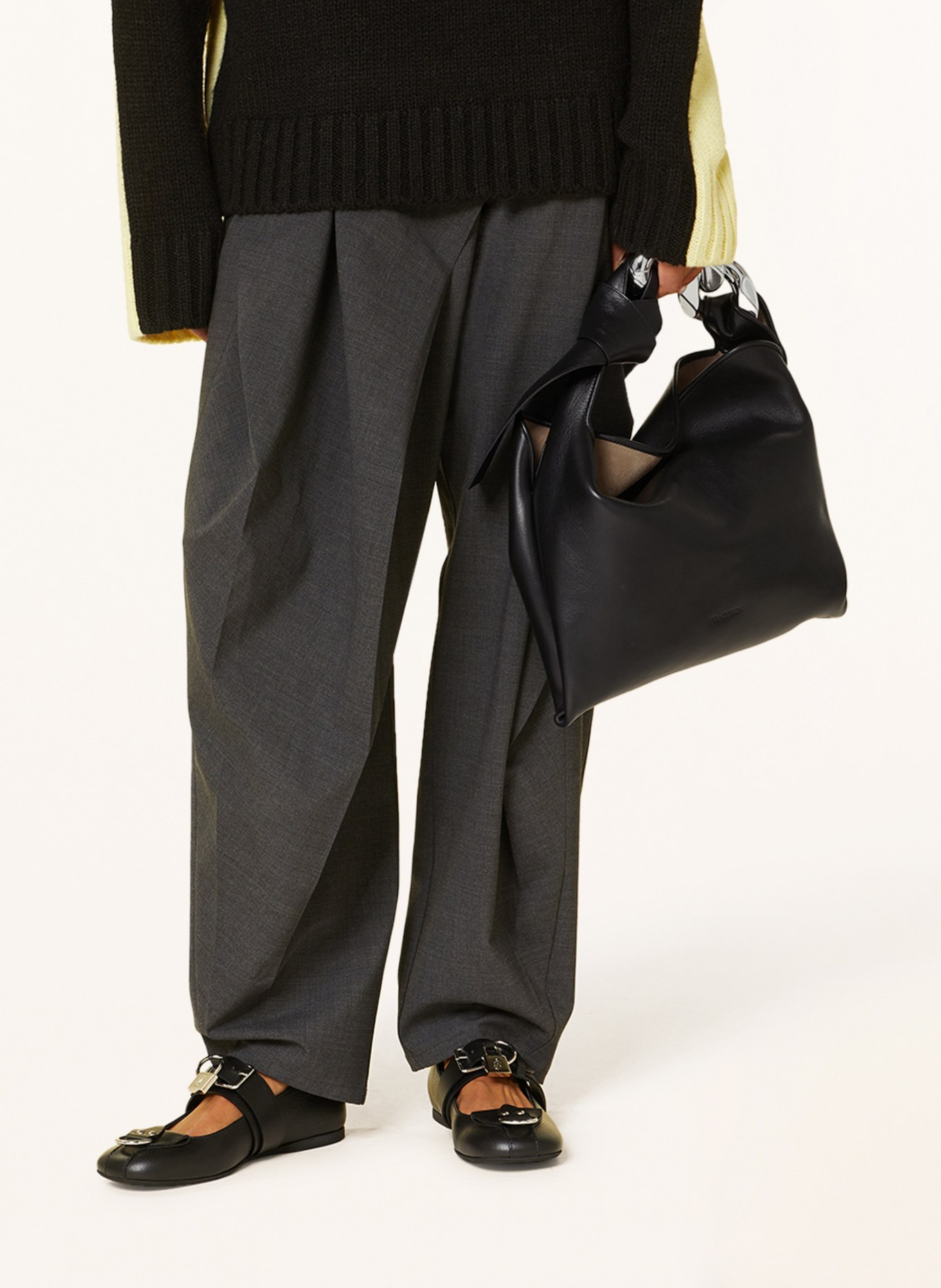 JW ANDERSON Hobo bag SMALL CHAIN, Color: BLACK/ SILVER (Image 4)