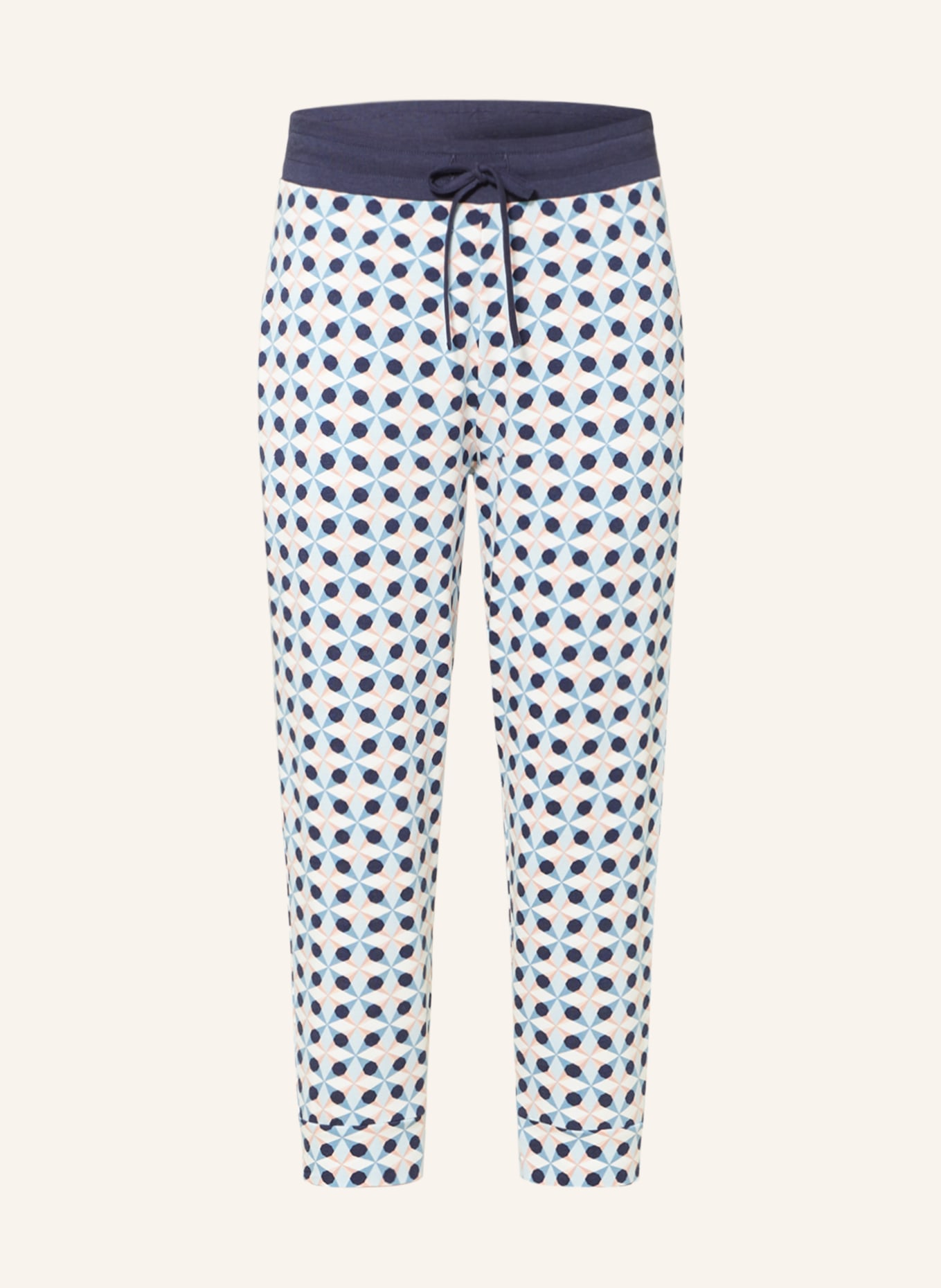 mey 7/8 pajama pants series ZORA, Color: BLUE GRAY/ BLUE/ NUDE (Image 1)