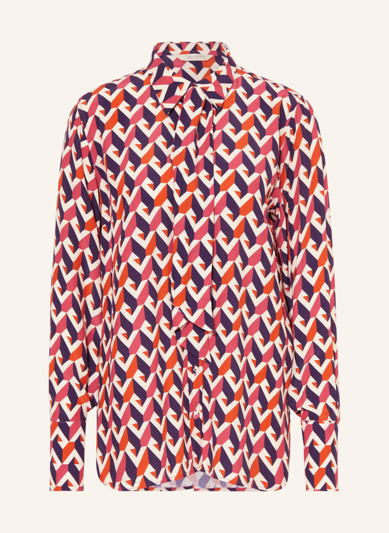 Herrlicher Hemdbluse NICOLA mit abnehmbarer Schluppe, Farbe: PINK/ DUNKELLILA/ ROT(Bild null)
