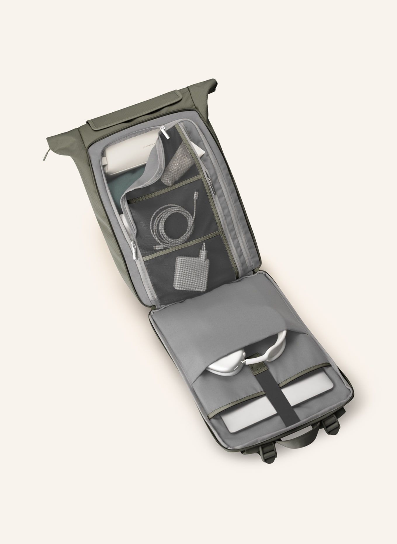 KAPTEN & SON Backpack BANFF 28 l with laptop compartment, Color: KHAKI (Image 5)