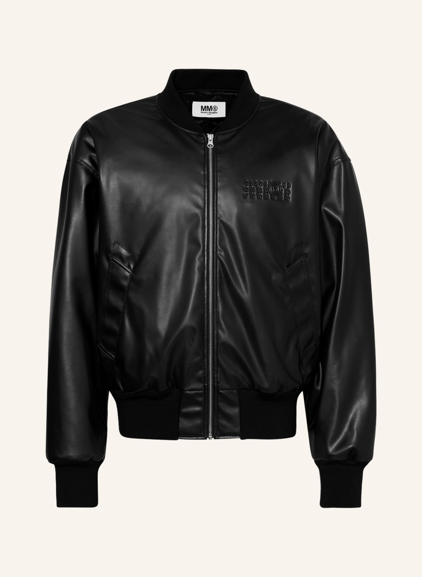 MM6 Maison Margiela Bomber jacket in leather look, Color: BLACK (Image 1)