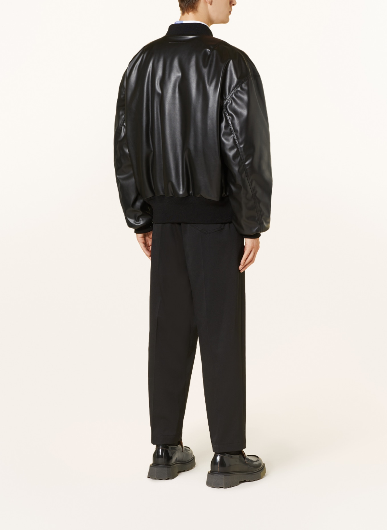 MM6 Maison Margiela Bomber jacket in leather look, Color: BLACK (Image 3)