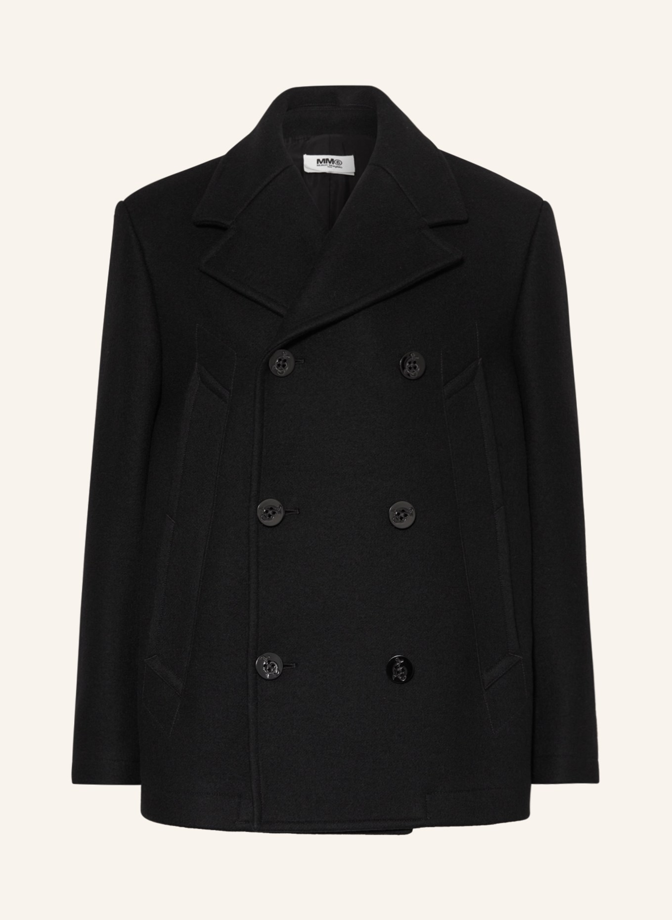 MM6 Maison Margiela Pea coat, Color: BLACK (Image 1)