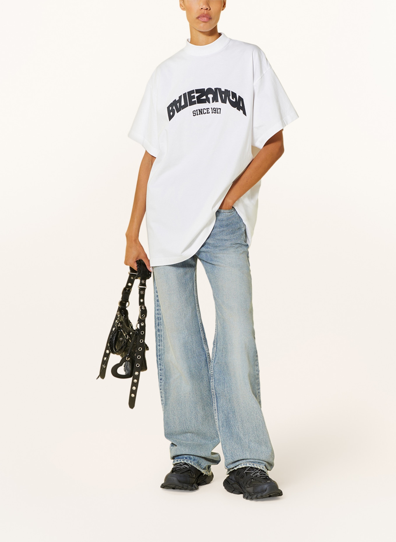 BALENCIAGA Oversized-Shirt, Farbe: WEISS/ SCHWARZ (Bild 2)
